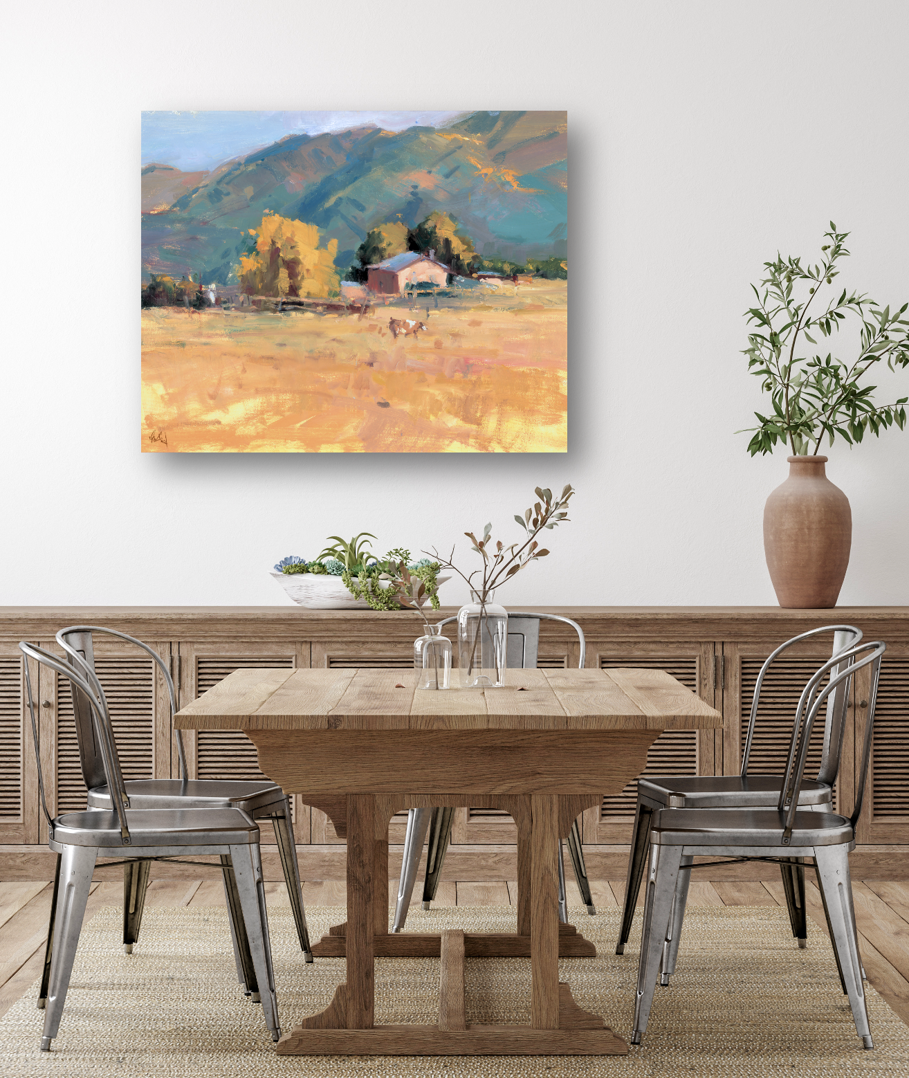 Tranquil Valley Artist Enhanced Canvas Print