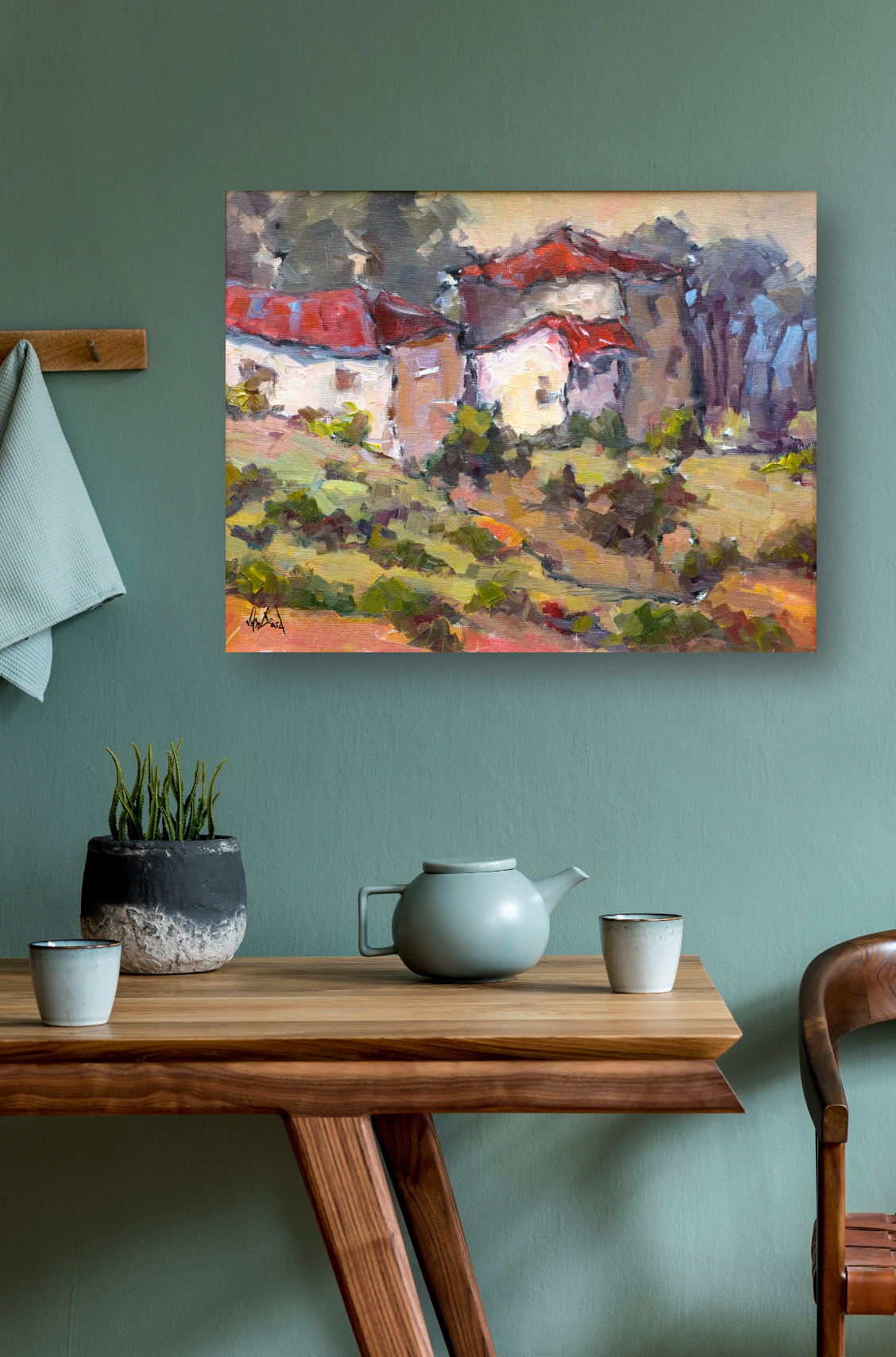 Tuscan Farmhouse Artist Enhanced Canvas Print