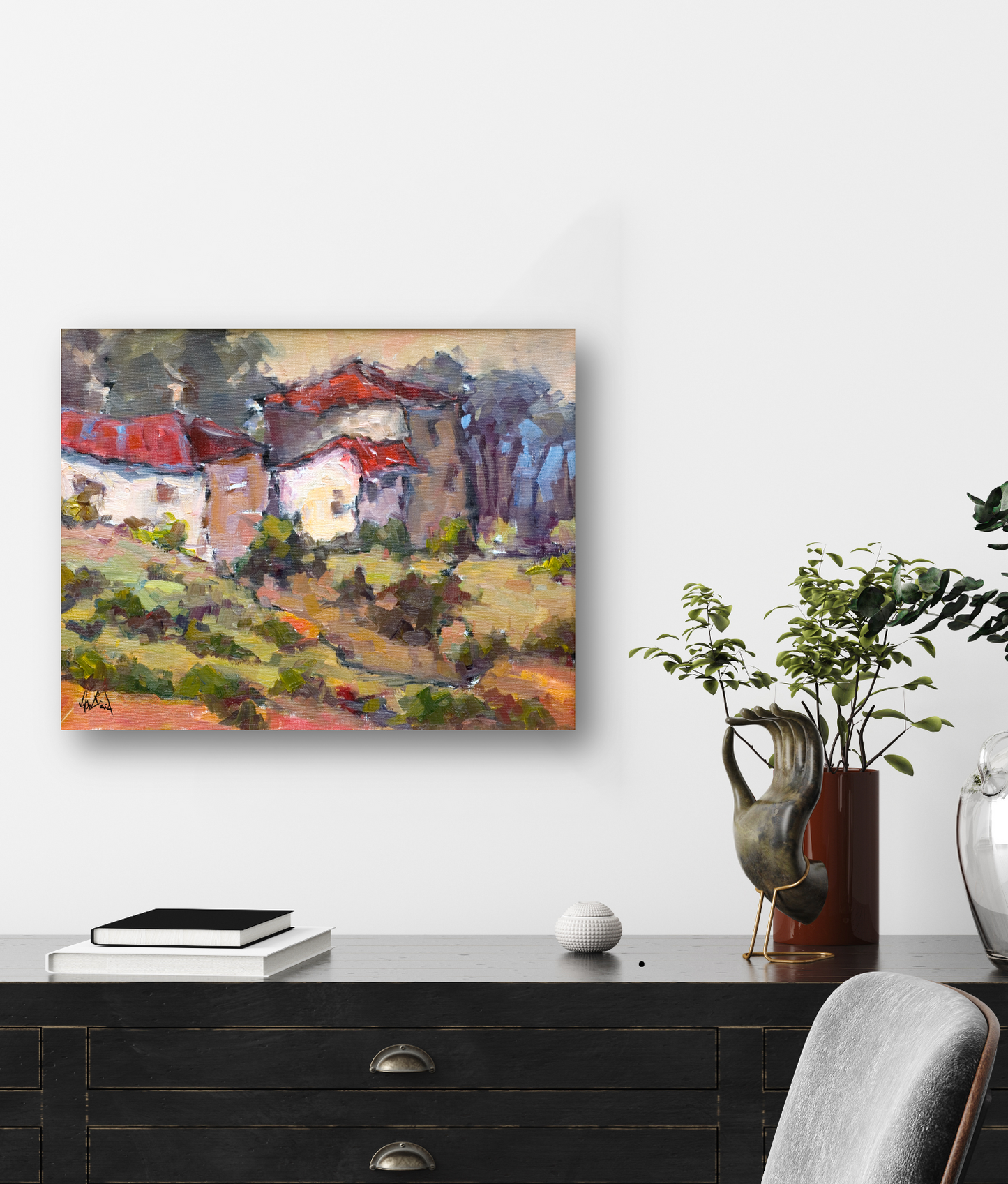 Tuscan Farmhouse Artist Enhanced Canvas Print