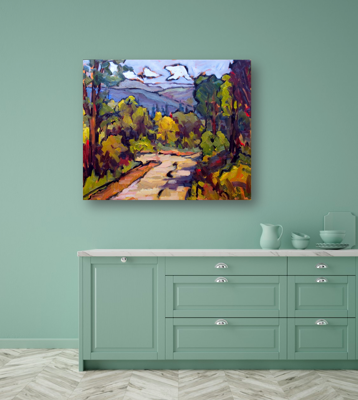 Tuscan Landscape Artist Enhanced Canvas Print