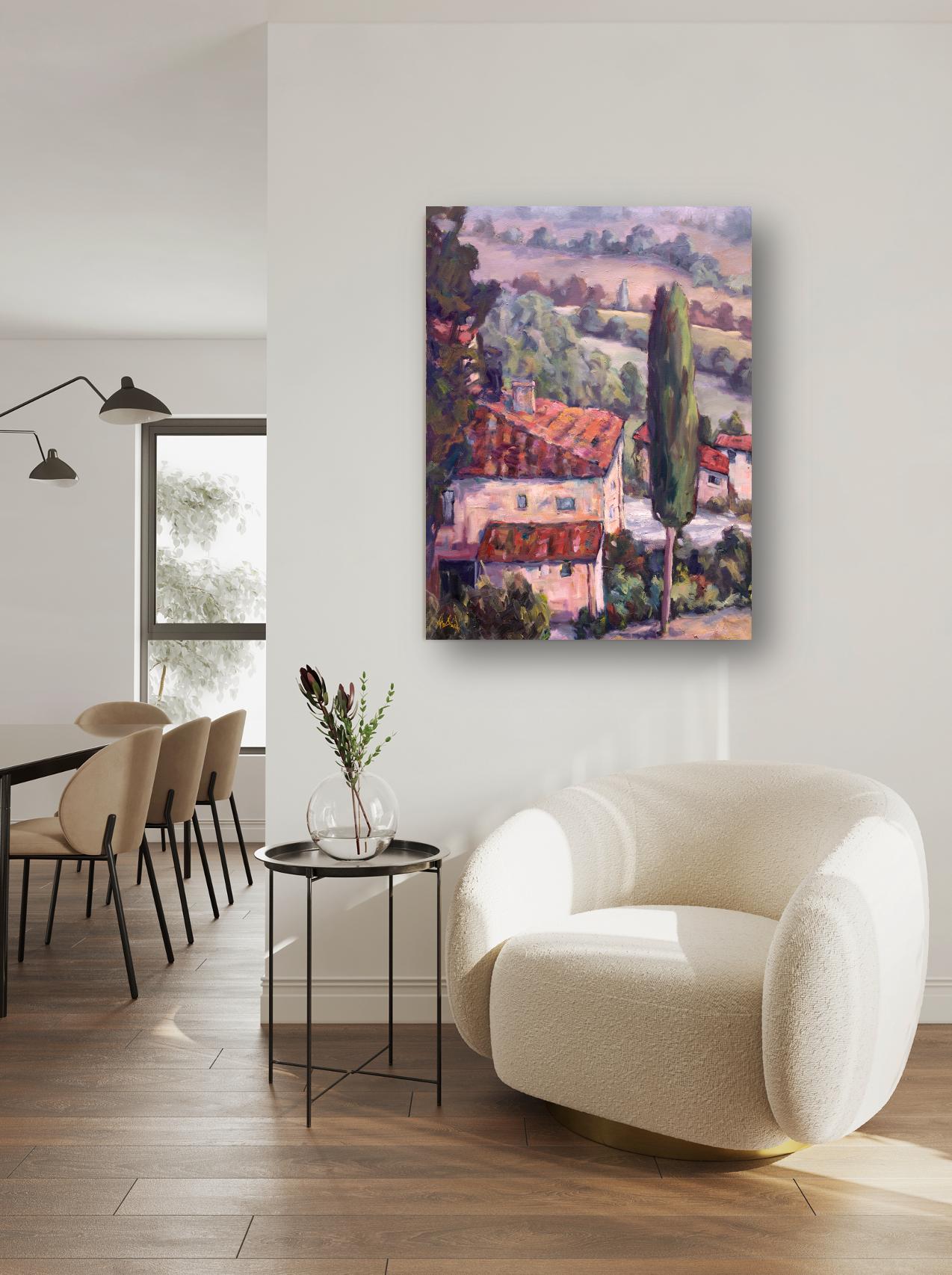 Tuscan Pastures Artist Enhanced Canvas Print