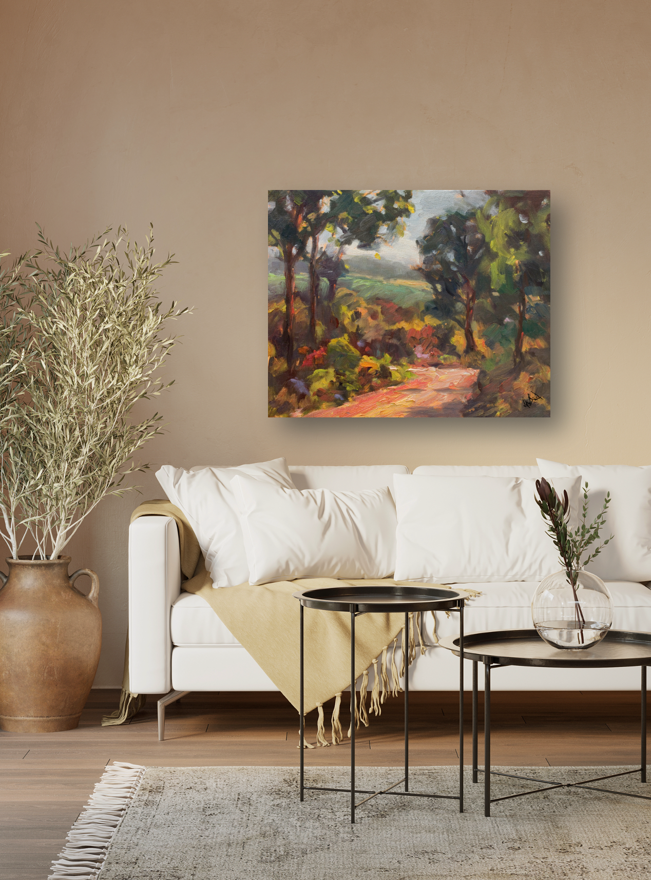 Tuscan Path Artist Enhanced Canvas Print