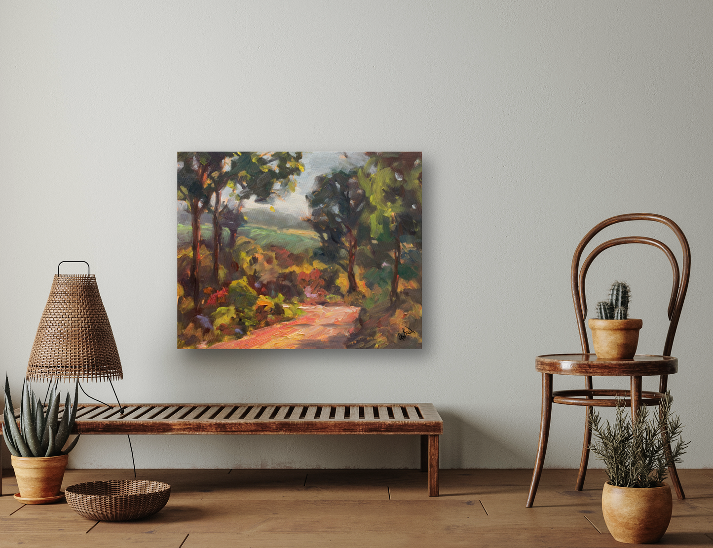 Tuscan Path Artist Enhanced Canvas Print