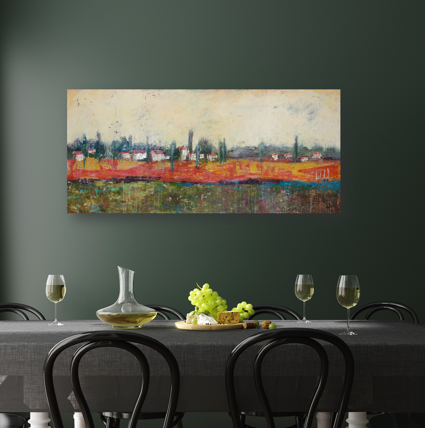 Tuscan Village Artist Enhanced Canvas Print