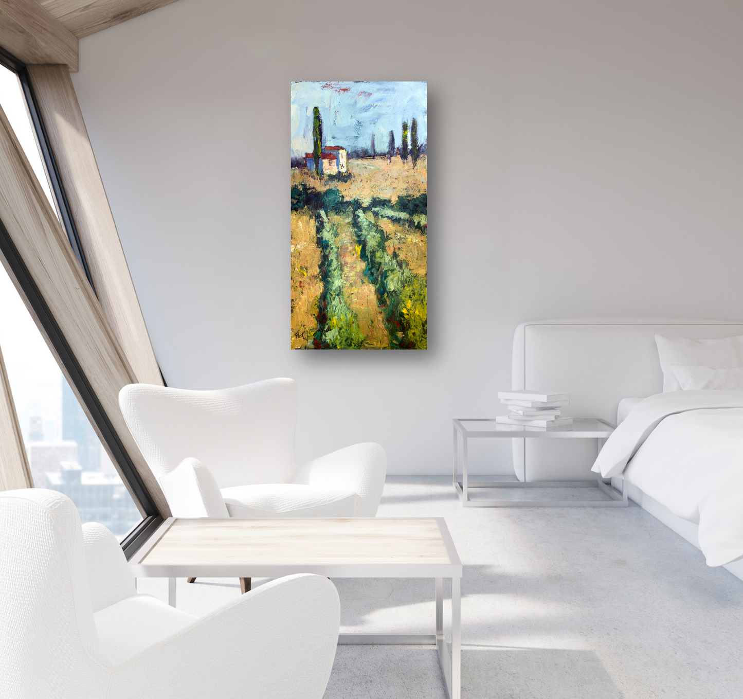 Tuscan Vineyard Artist Enhanced Canvas Print