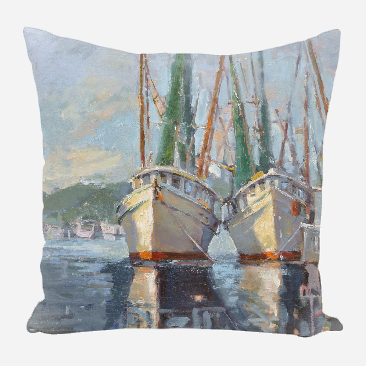 Two Shrimp Boats Pillow