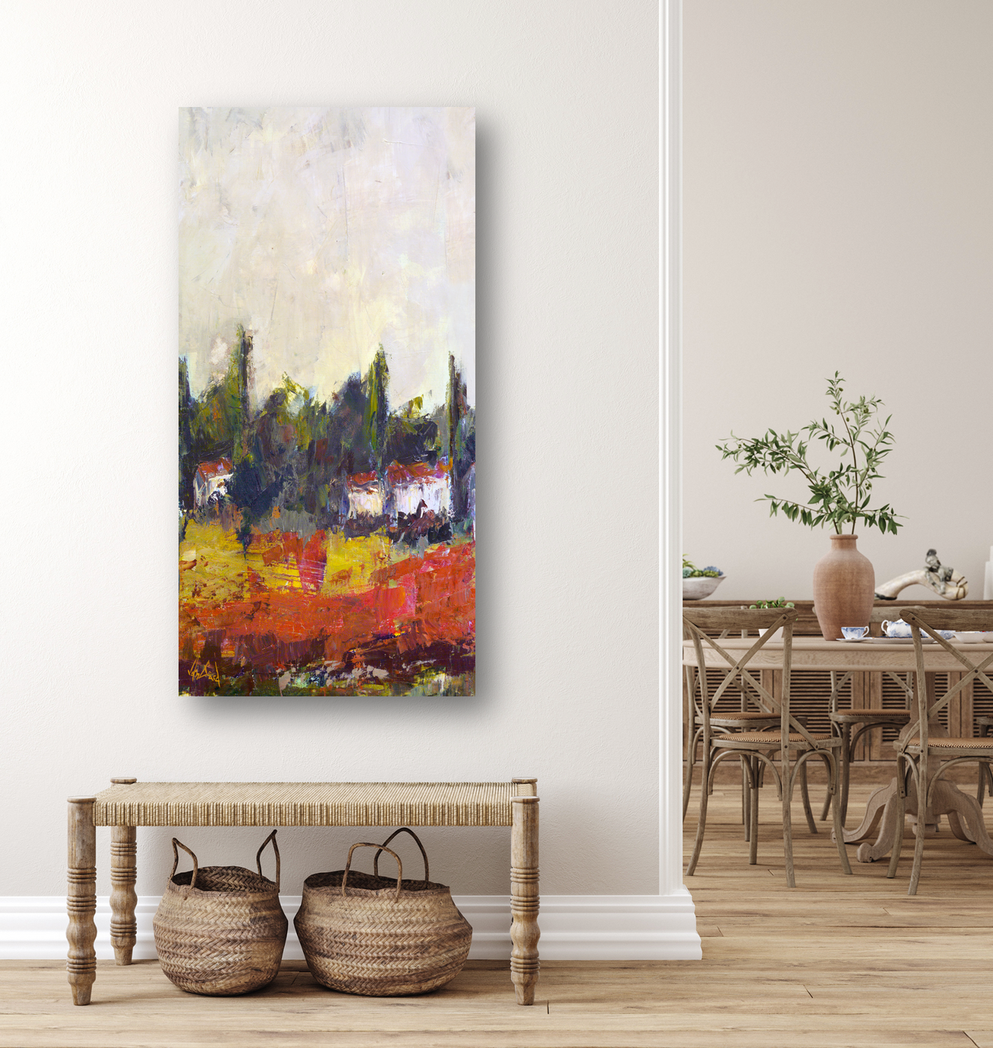 Village III Artist Enhanced Canvas Print