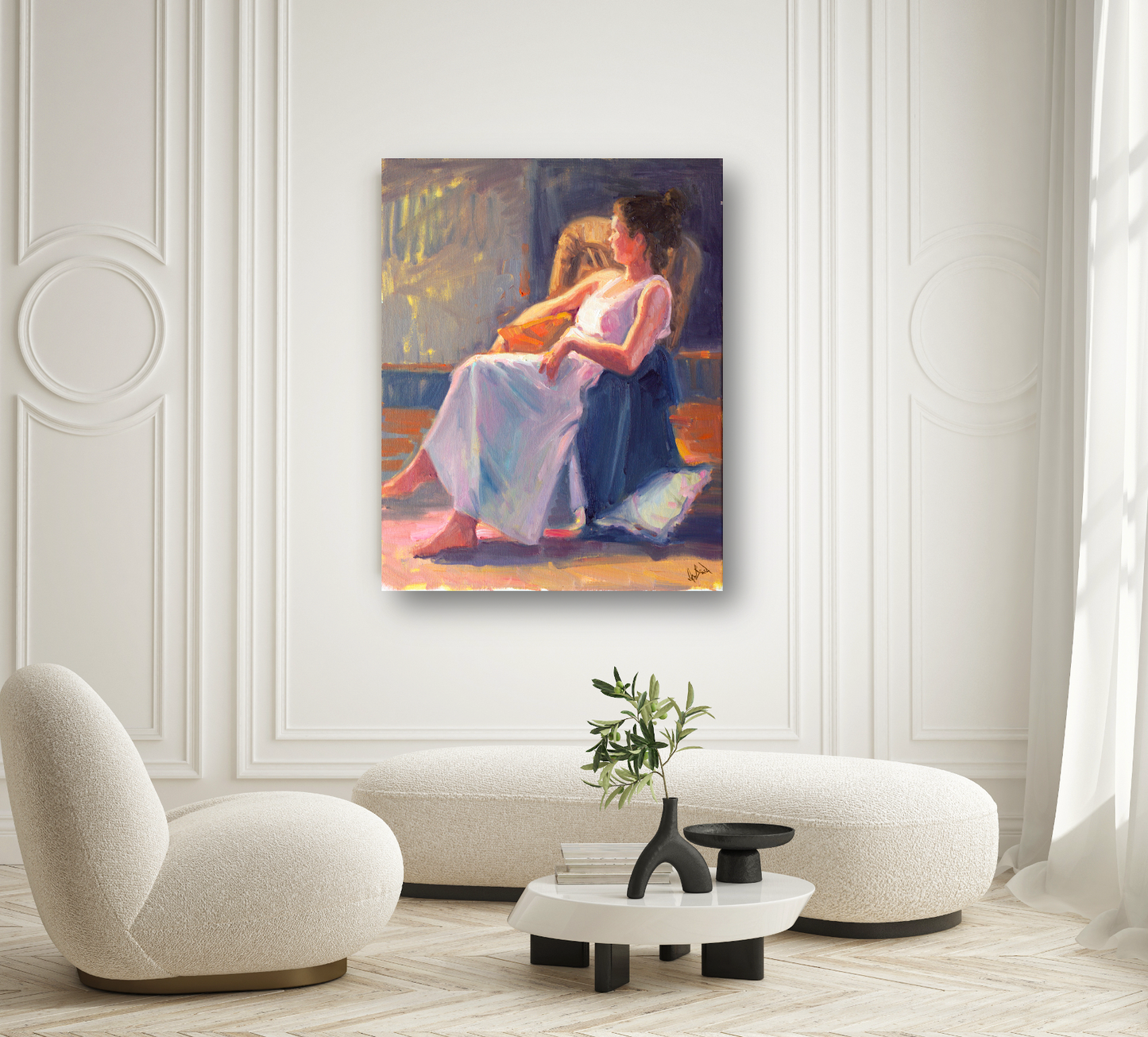 Waiting by the Window Artist Enhanced Canvas Print