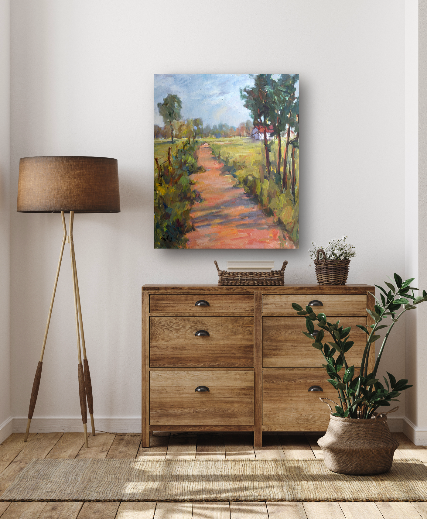 Walking in the Country I Artist Enhanced Canvas Print