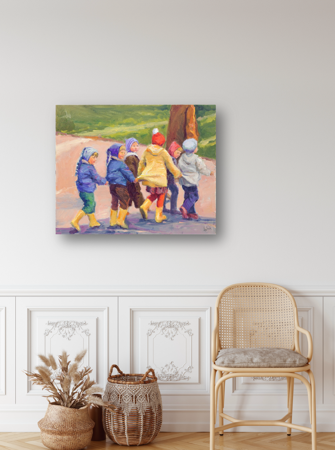 Yellow Rain Boots Artist Enhanced Canvas Print