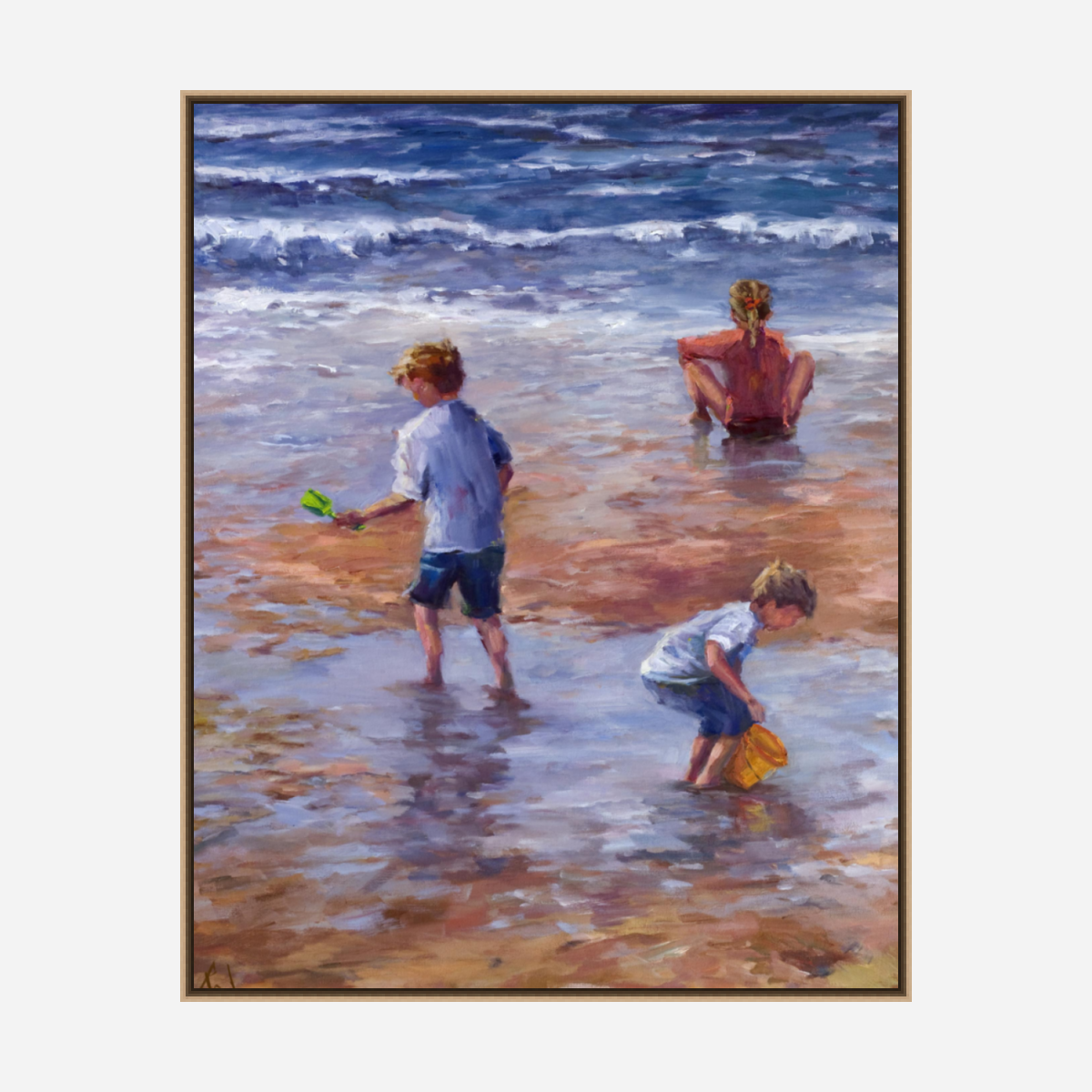 Beach Play Artist Enhanced Canvas Print