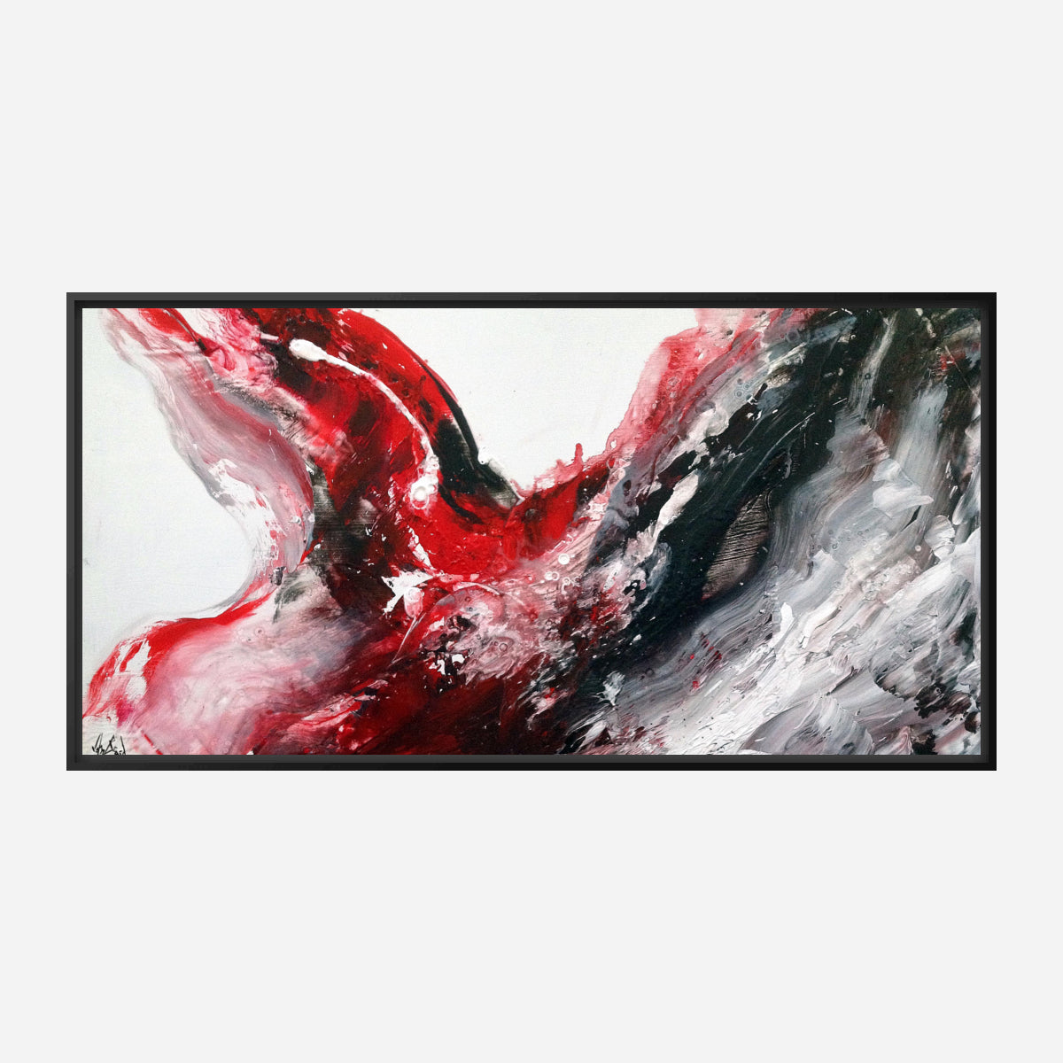 Black and Red Abstract Artist Enhanced Canvas Print