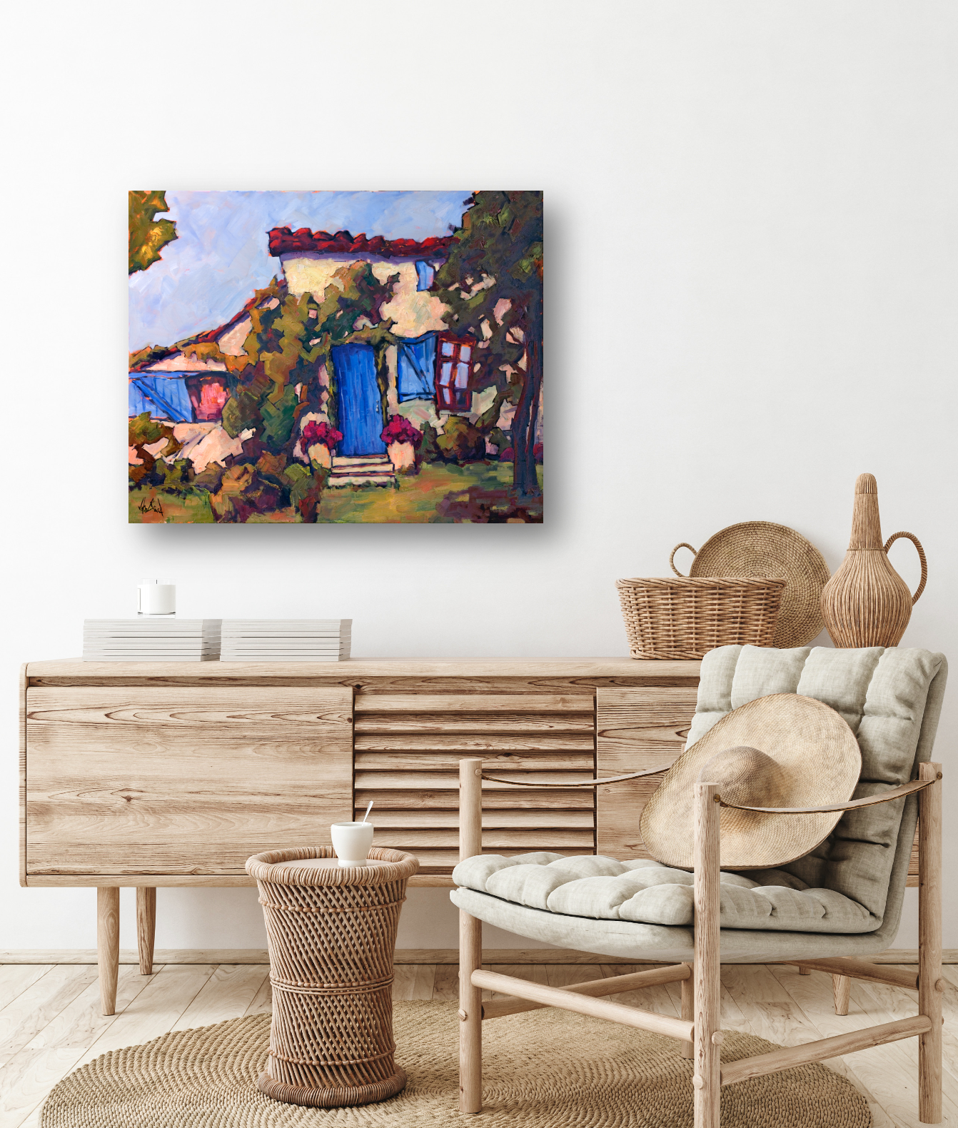 Blue Door Artist Enhanced Canvas Print