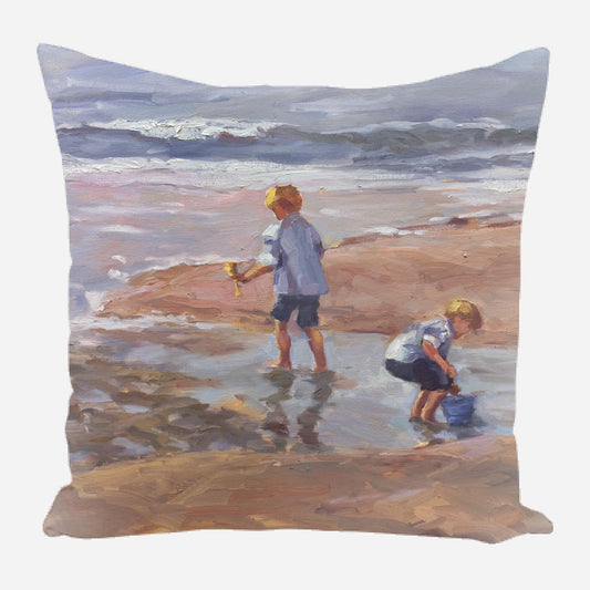 Boys on the Beach Pillow