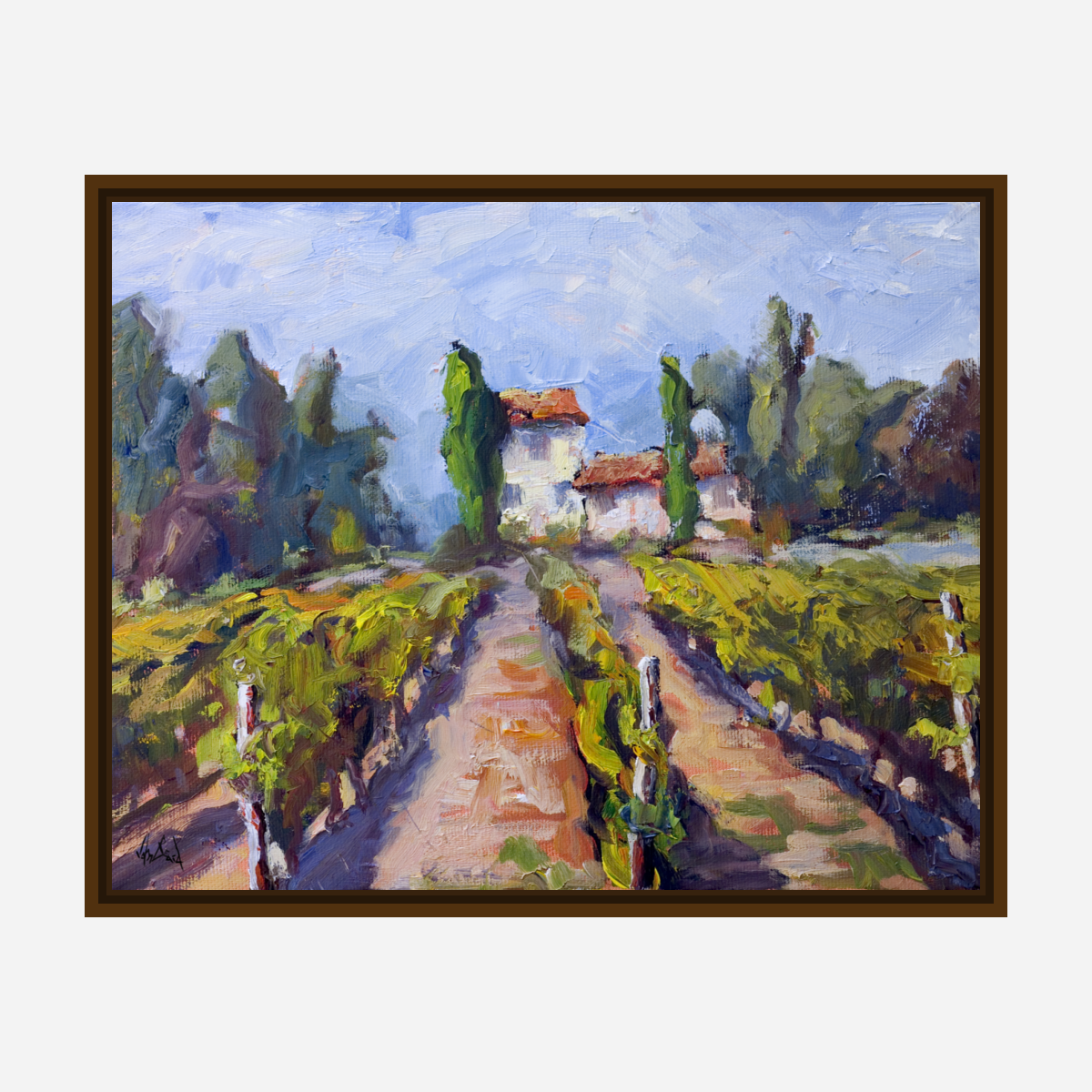 Chablis Vineyard Artist Enhanced Canvas Print