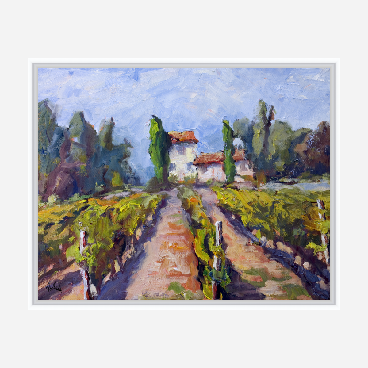 Chablis Vineyard Artist Enhanced Canvas Print