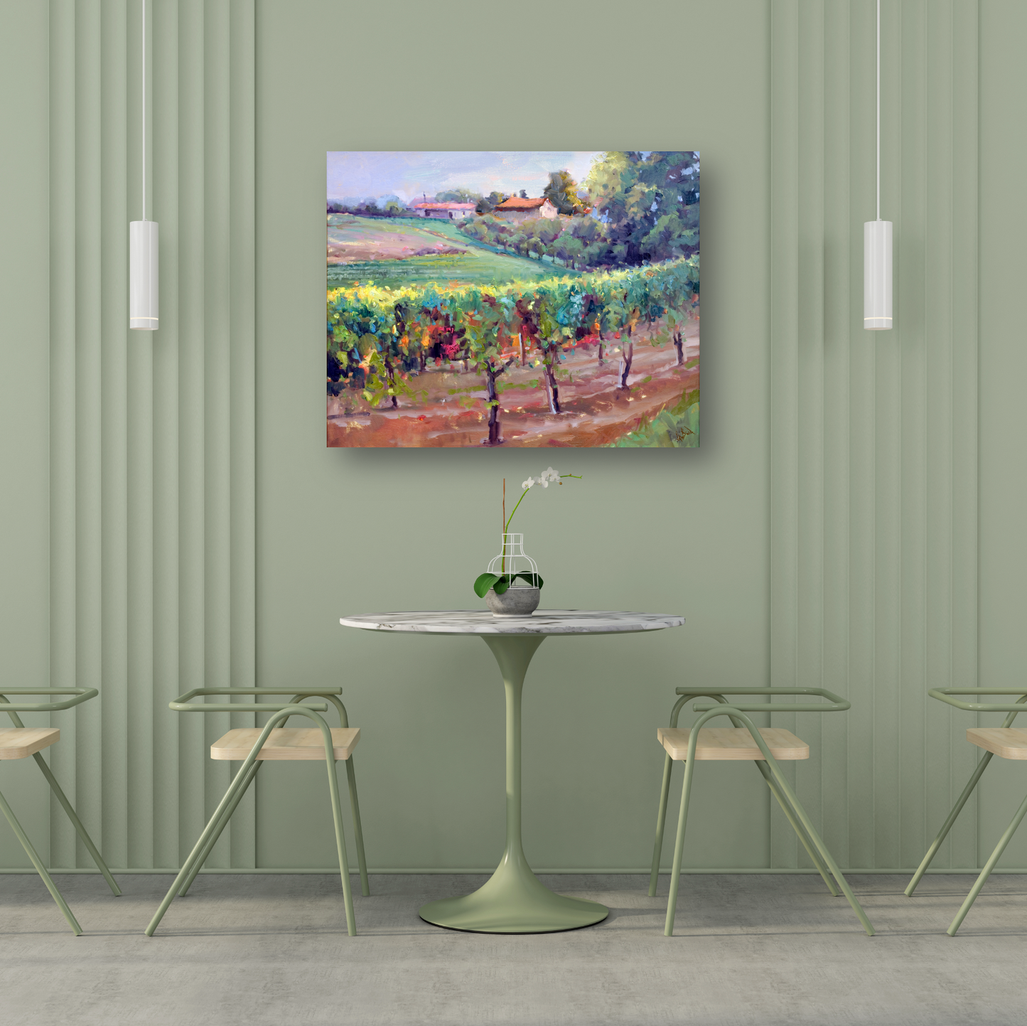 Charentes Vineyard Artist Enhanced Canvas Print