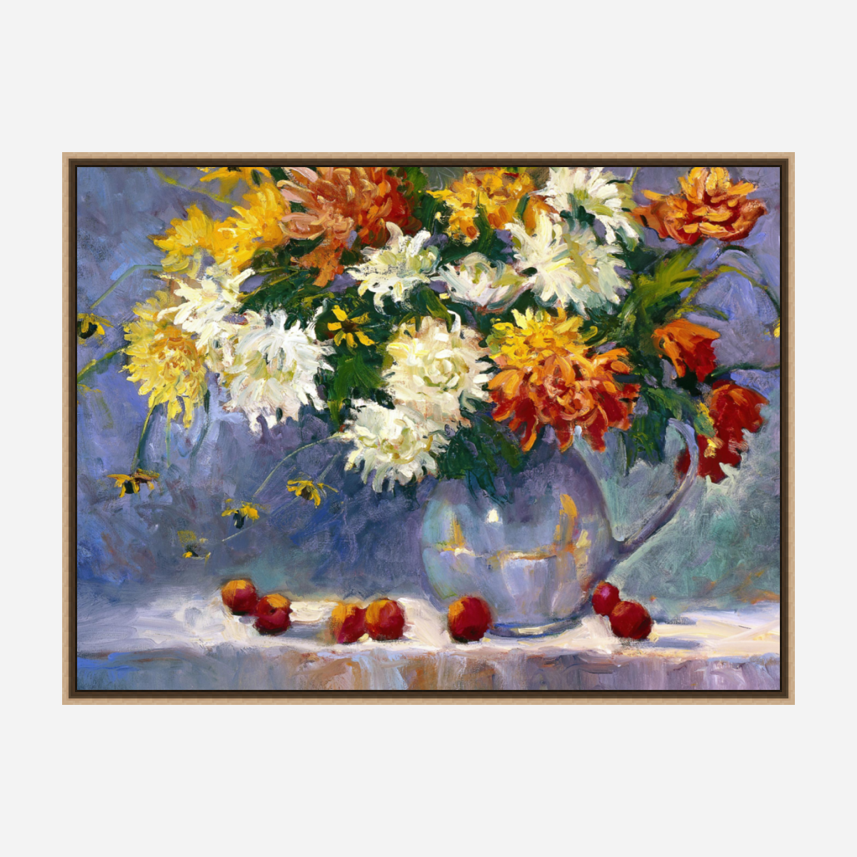 Chrysanthemums Artist Enhanced Canvas Print