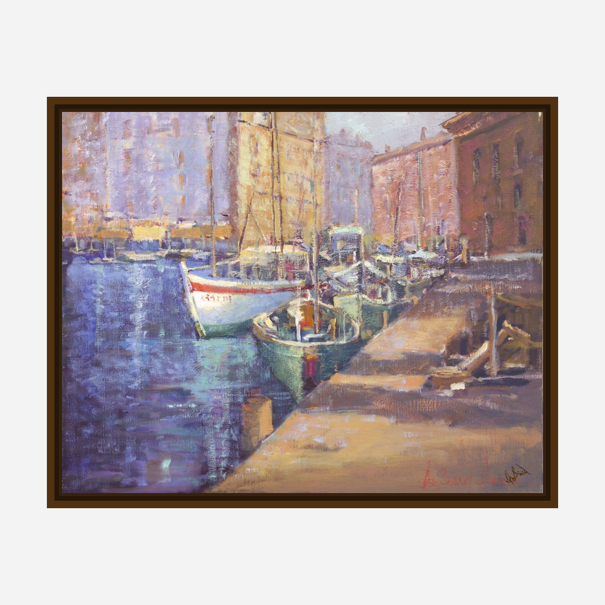 City Harbor Artist Enhanced Canvas Print