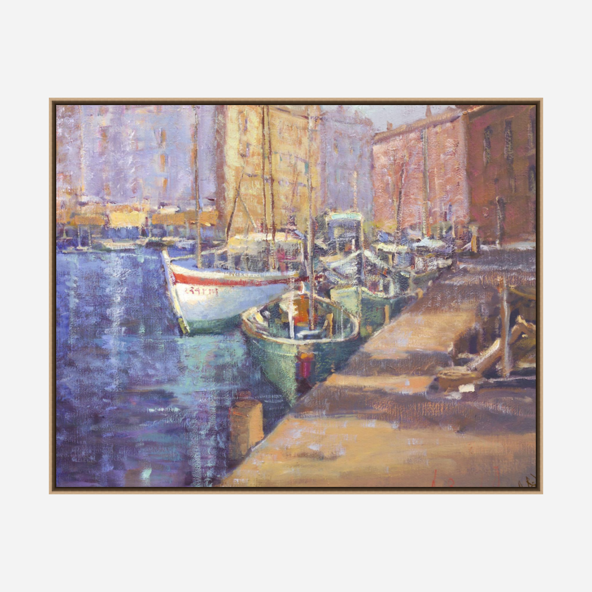 City Harbor Artist Enhanced Canvas Print