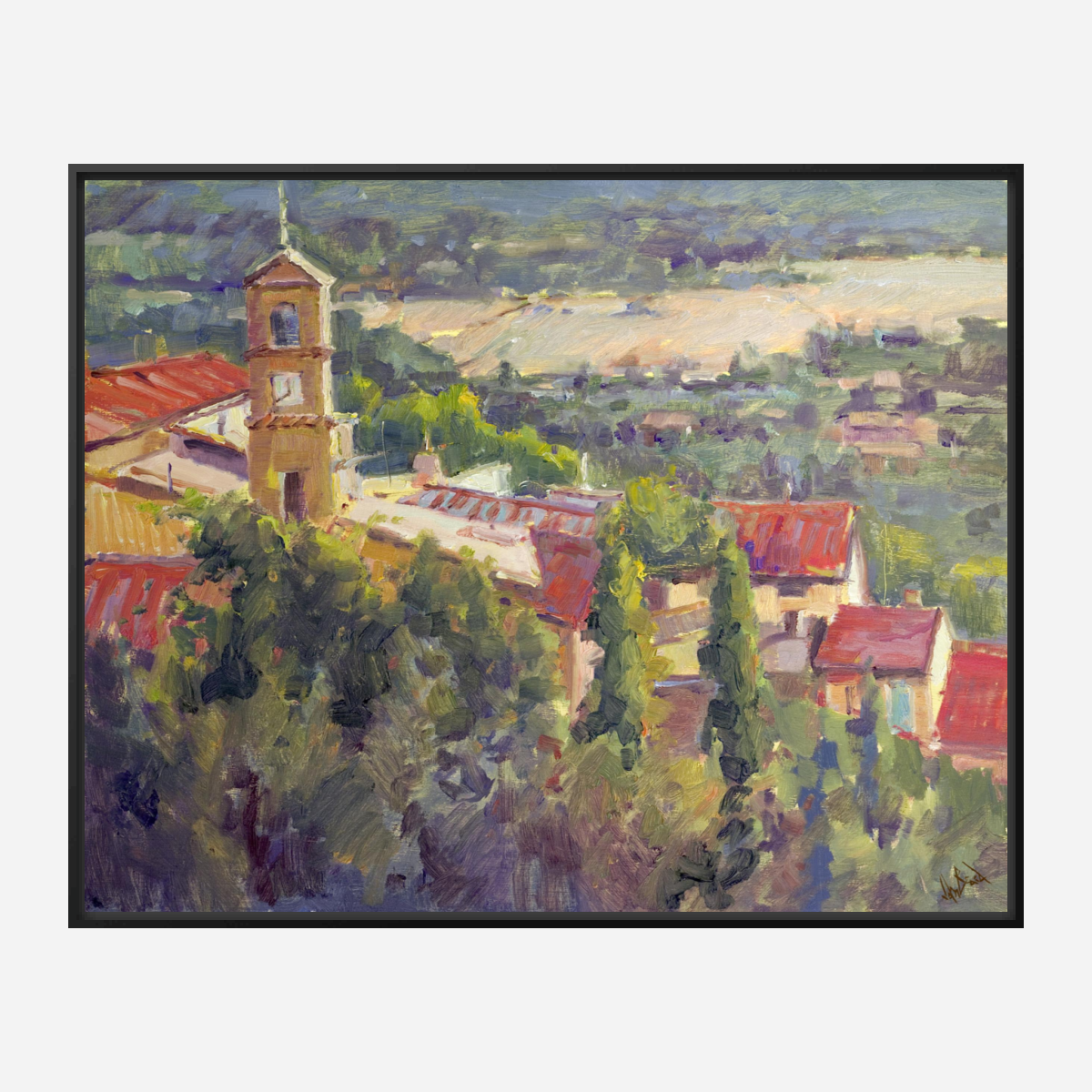 Clock Tower Artist Enhanced Canvas Print