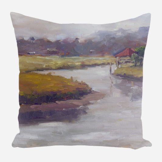 Cloudy Day on the Marsh Pillow