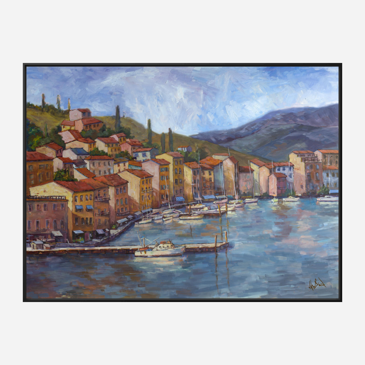 Coastal Italy Artist Enhanced Canvas Print