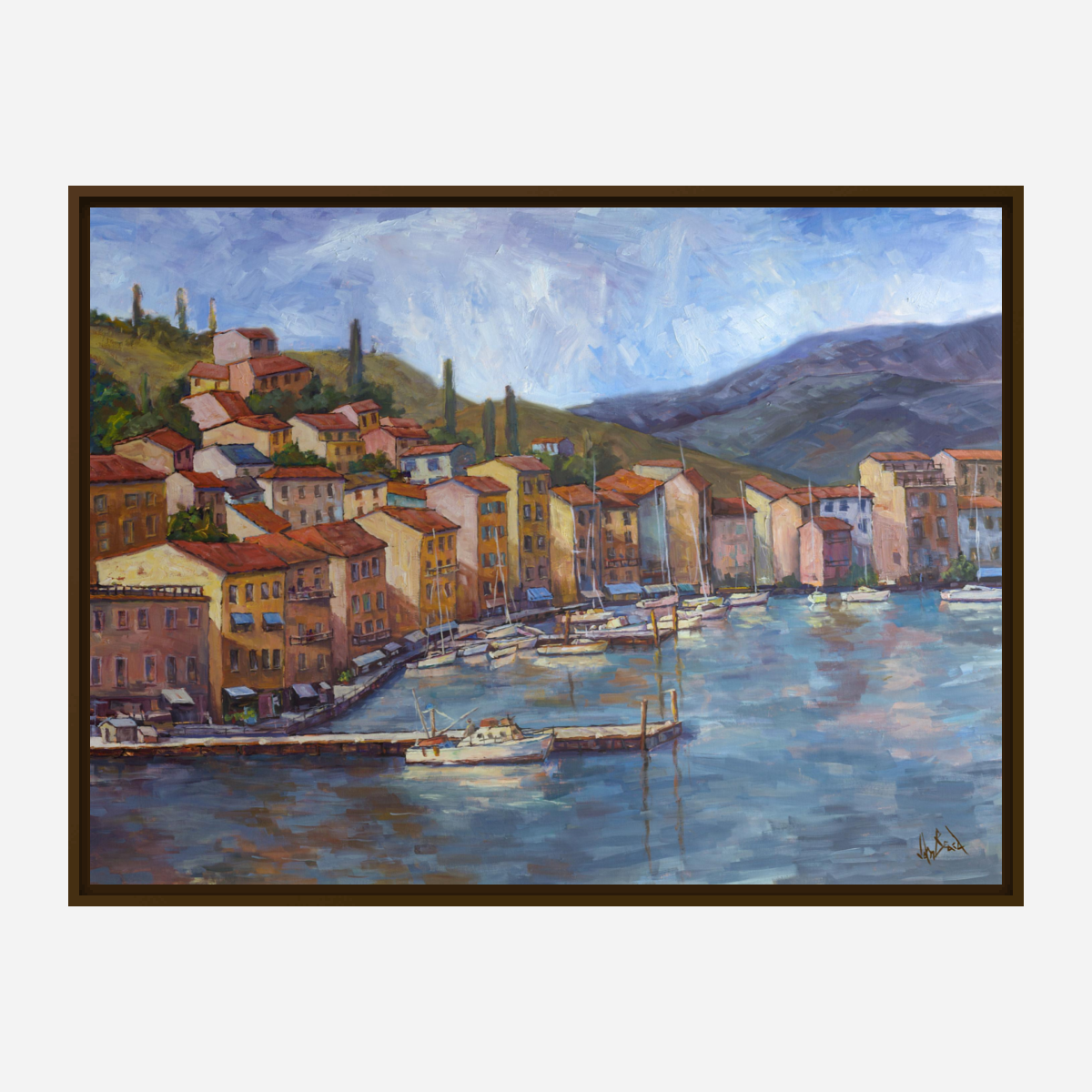 Coastal Italy Artist Enhanced Canvas Print