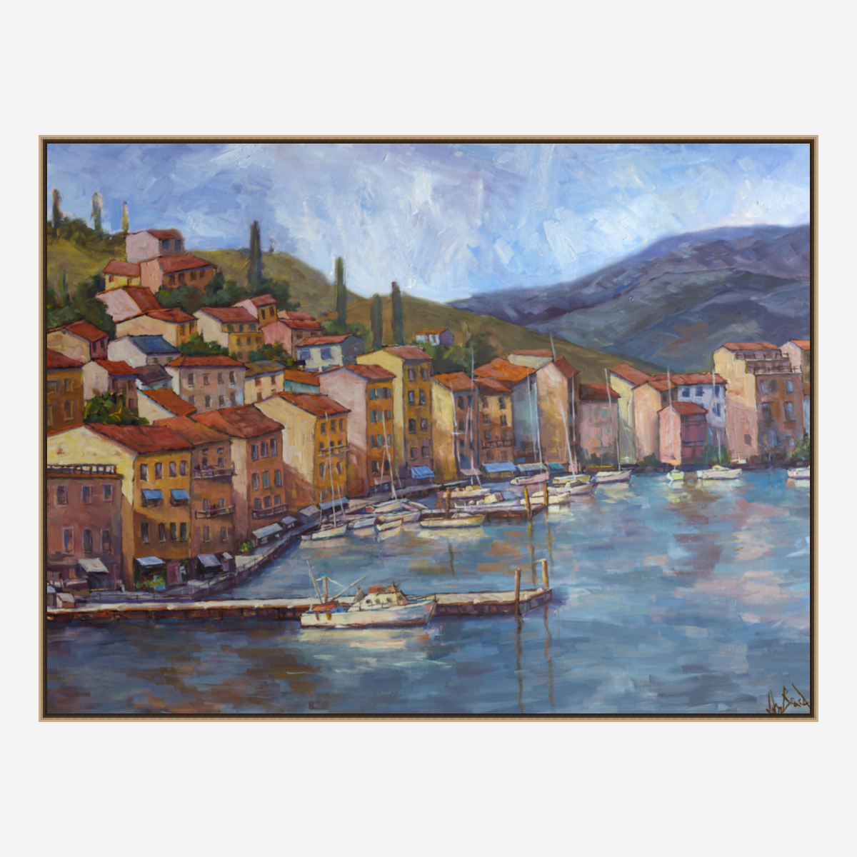 Coastal Italy Artist Enhanced Canvas Print