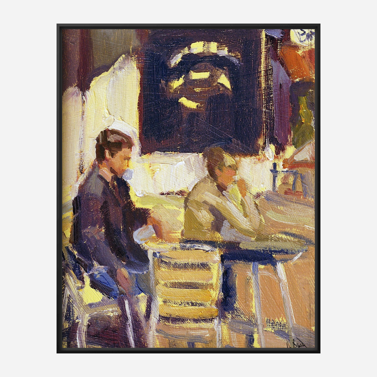 Coffee Break Artist Enhanced Canvas Print