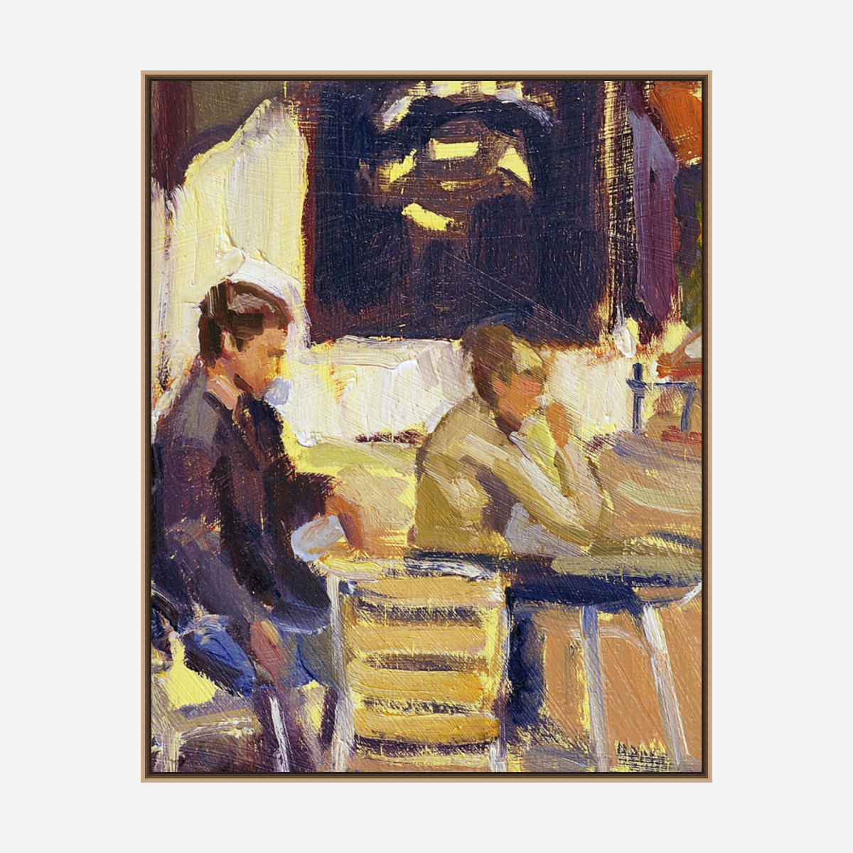 Coffee Break Artist Enhanced Canvas Print