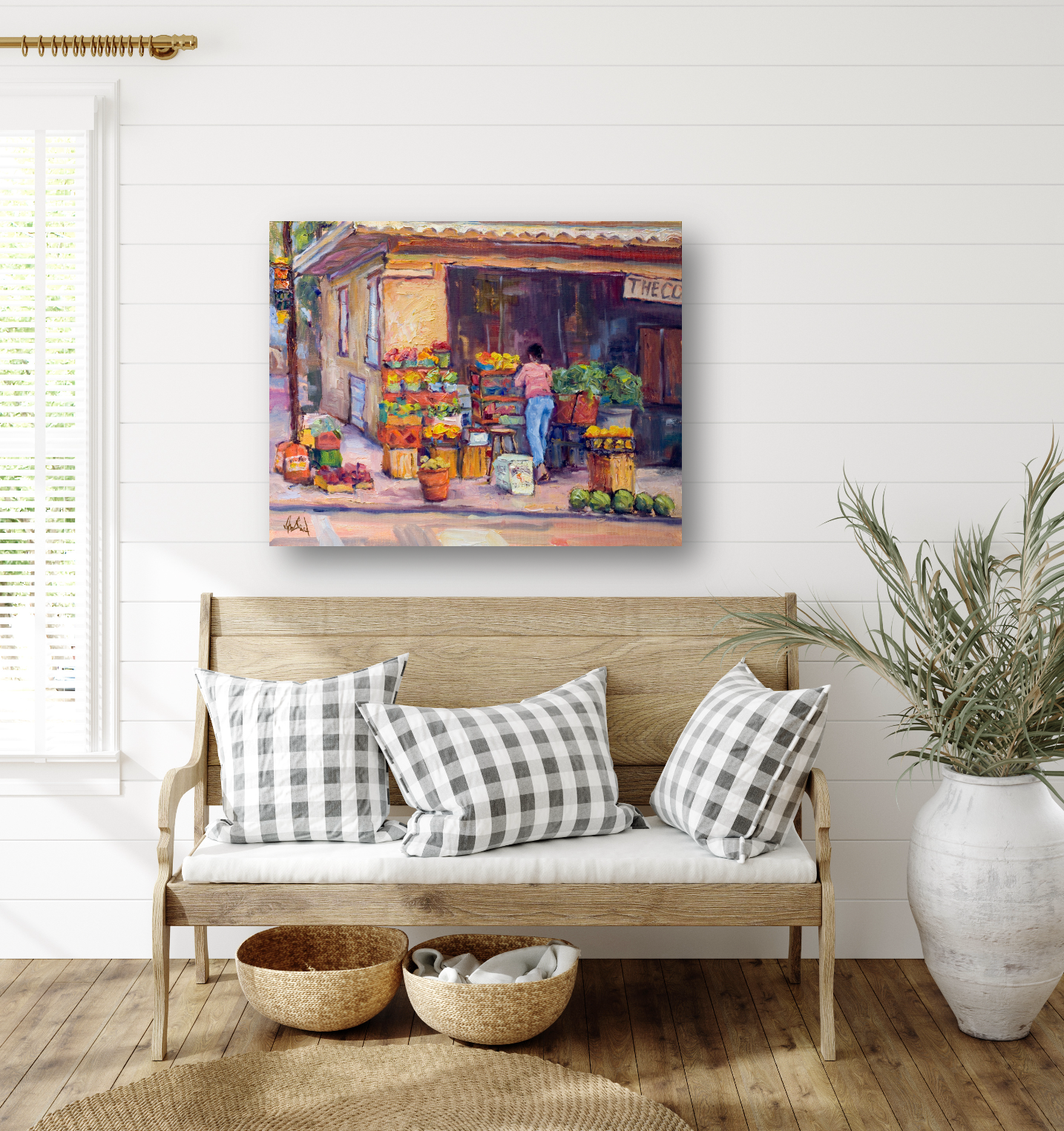 Corner Market Artist Enhanced Canvas Print