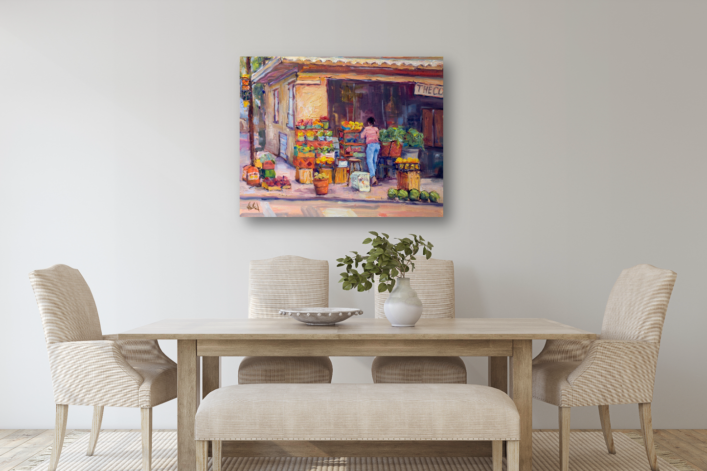 Corner Market Artist Enhanced Canvas Print