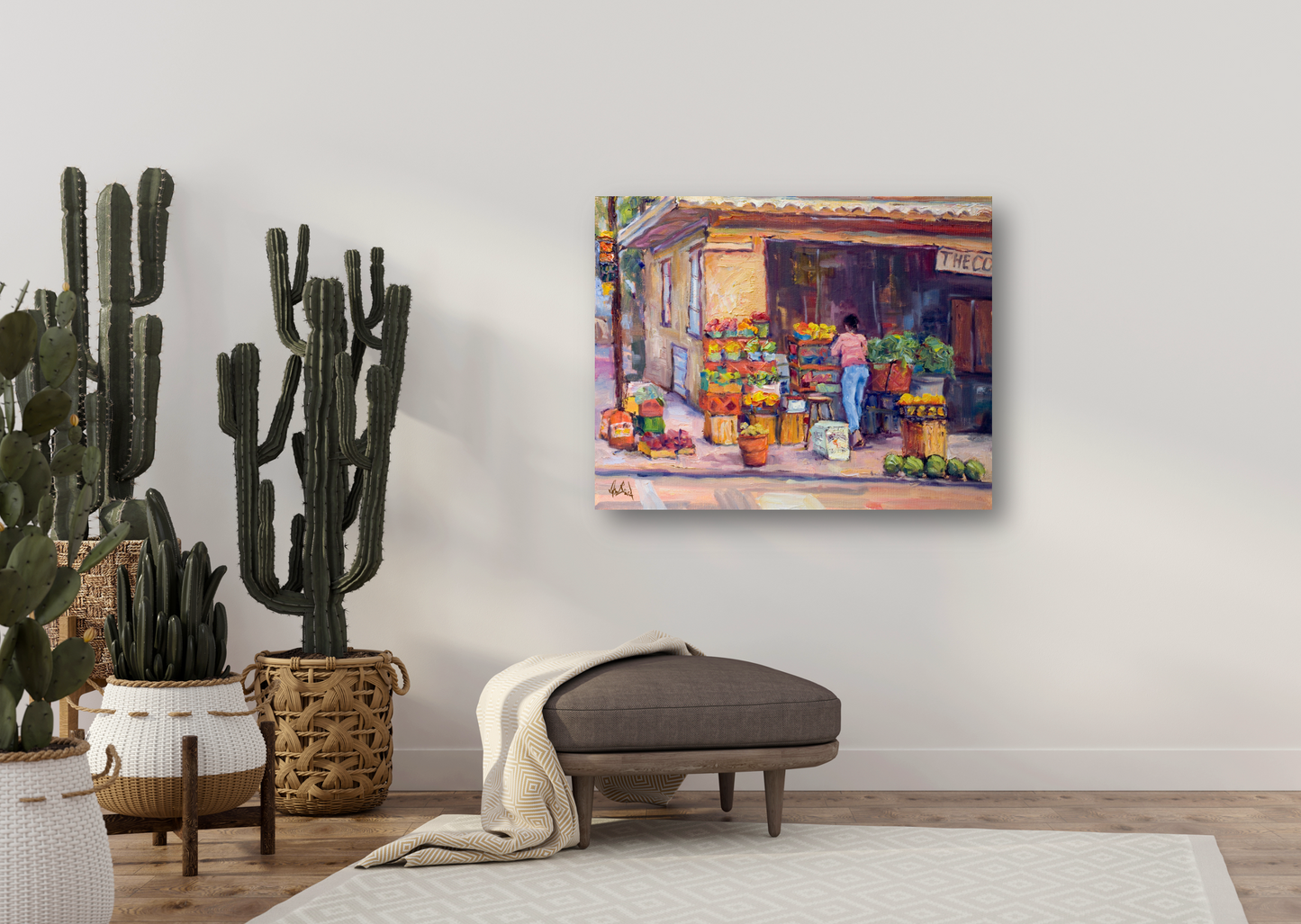 Corner Market Artist Enhanced Canvas Print