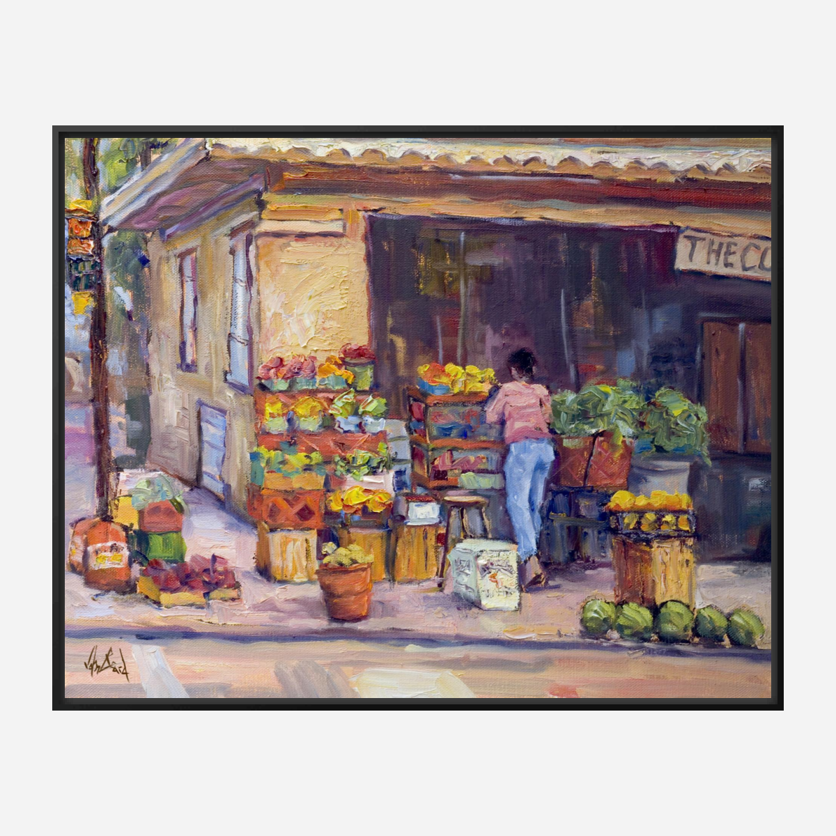 Corner Market Artist Enhanced Canvas Print