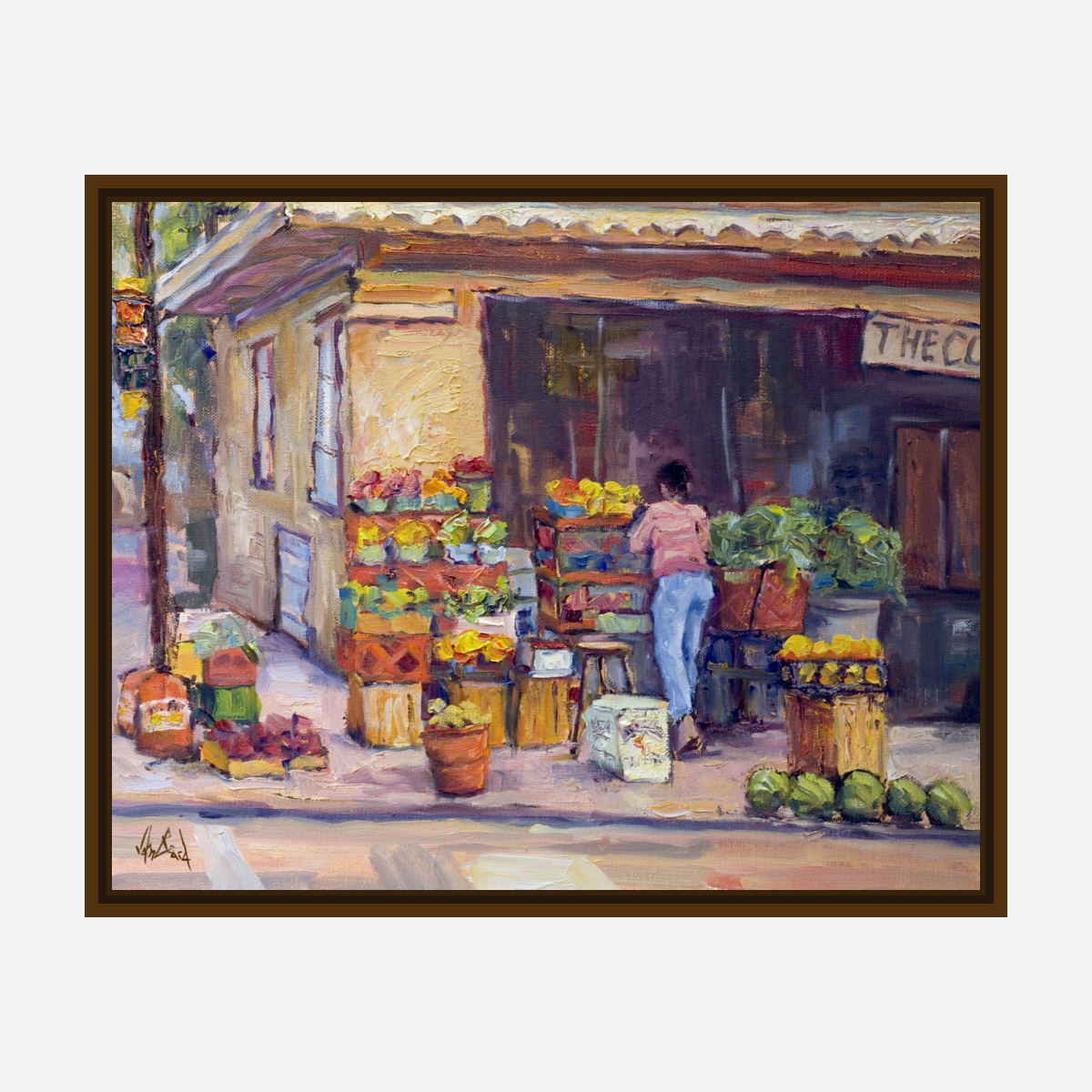 Corner Market Artist Enhanced Canvas Print