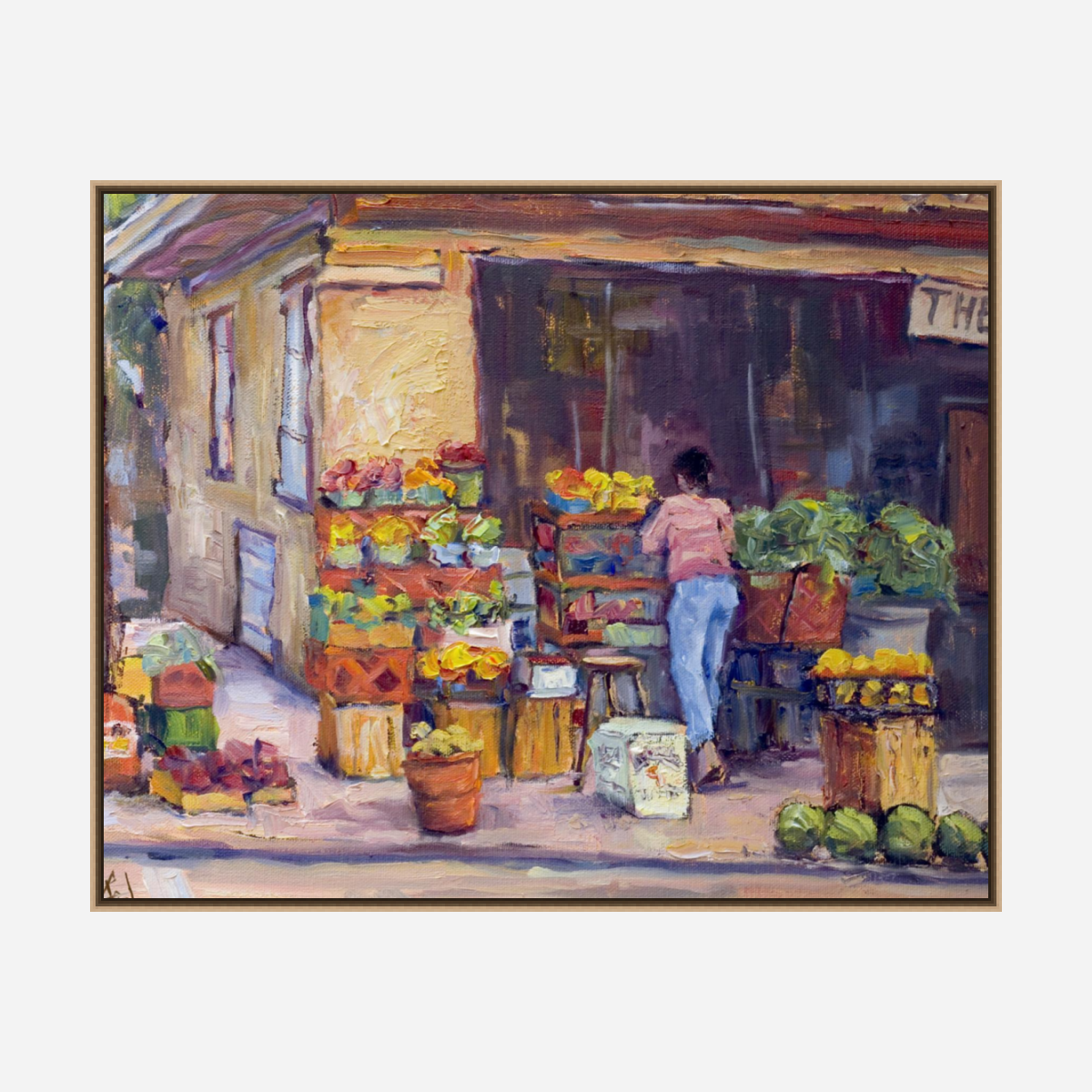 Corner Market Artist Enhanced Canvas Print