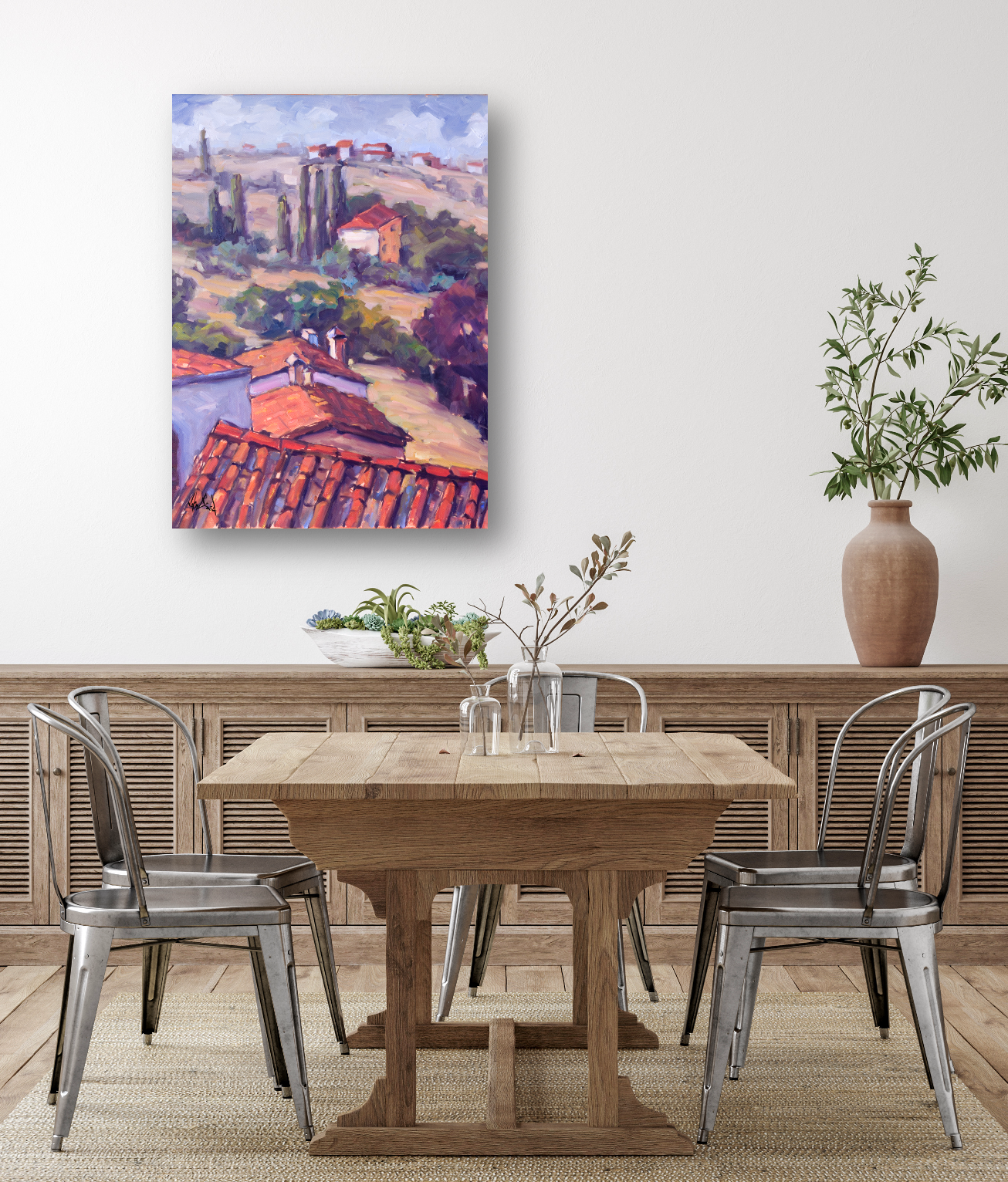 Cortona Landscape Artist Enhanced Canvas Print