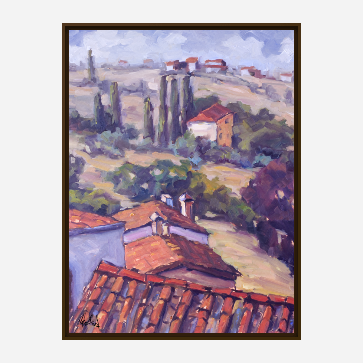 Cortona Landscape Artist Enhanced Canvas Print