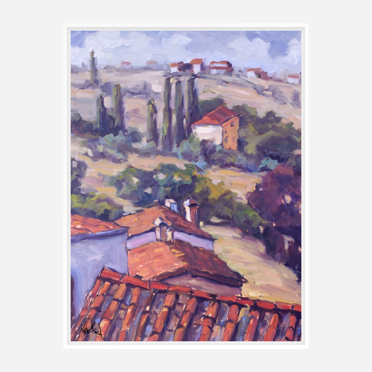 Cortona Landscape Artist Enhanced Canvas Print