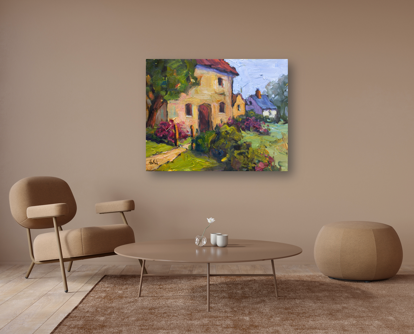 Cottages Enhanced Canvas Print