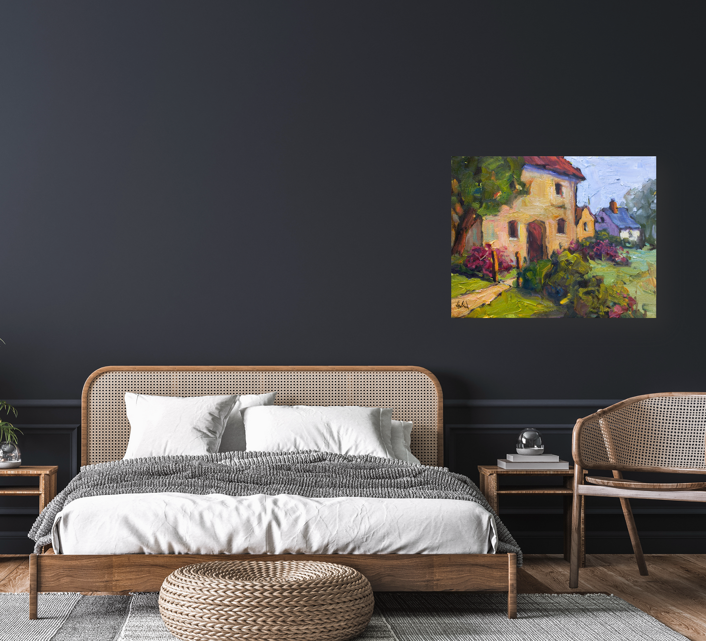 Cottages Enhanced Canvas Print