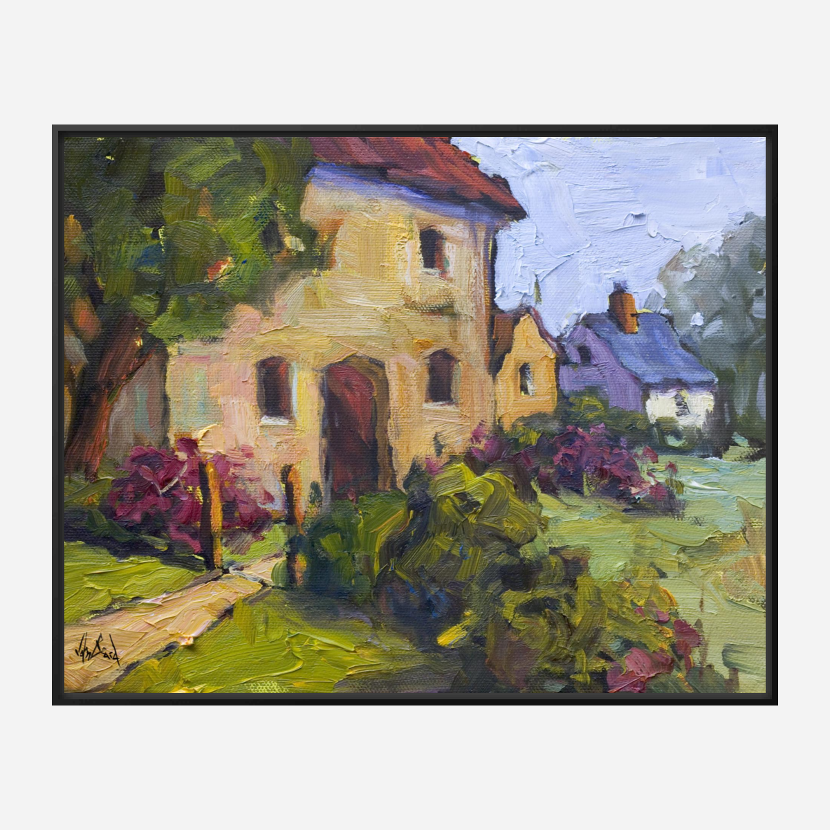 Cottages Enhanced Canvas Print