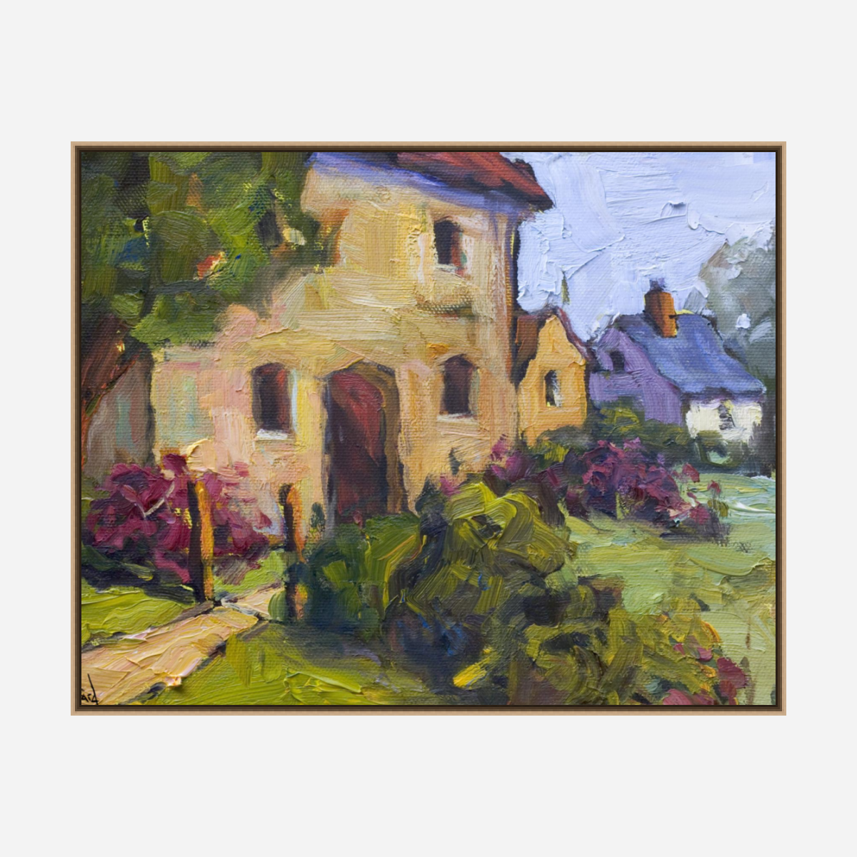 Cottages Enhanced Canvas Print