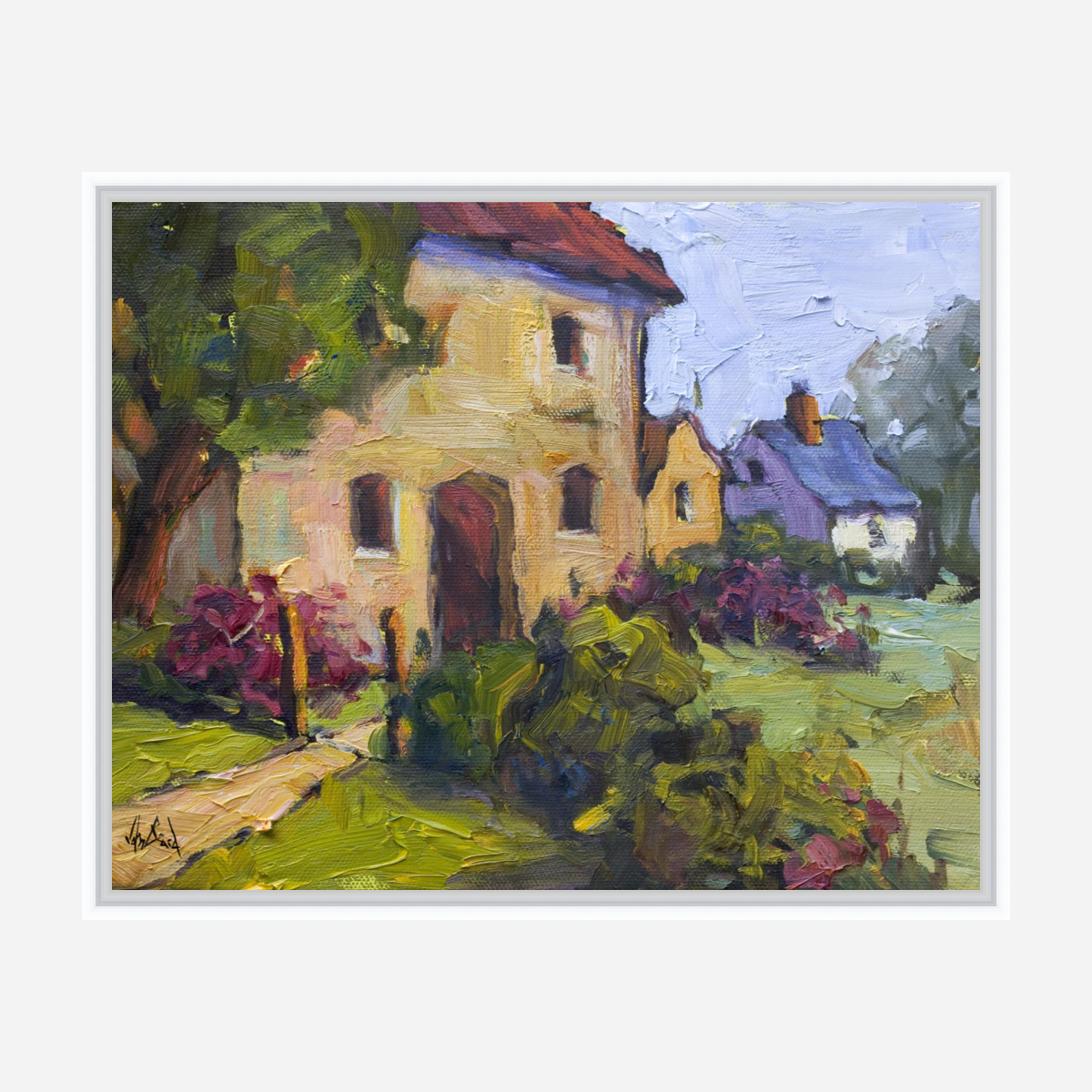 Cottages Enhanced Canvas Print