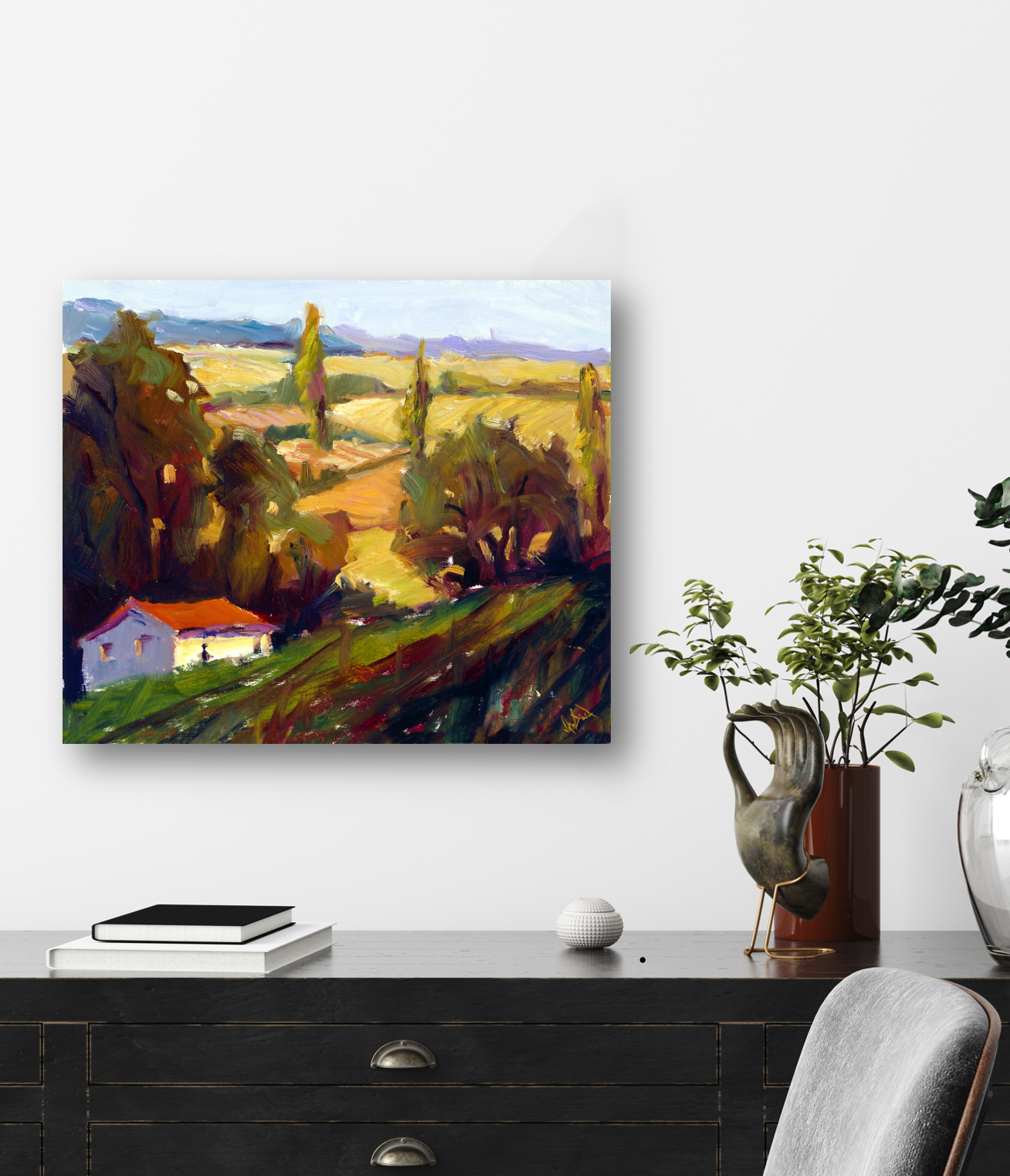 Country Cottage Enhanced Canvas Print