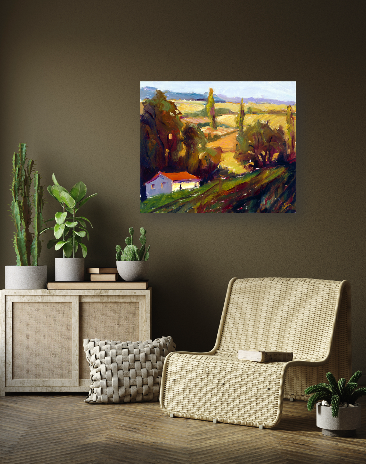 Country Cottage Enhanced Canvas Print