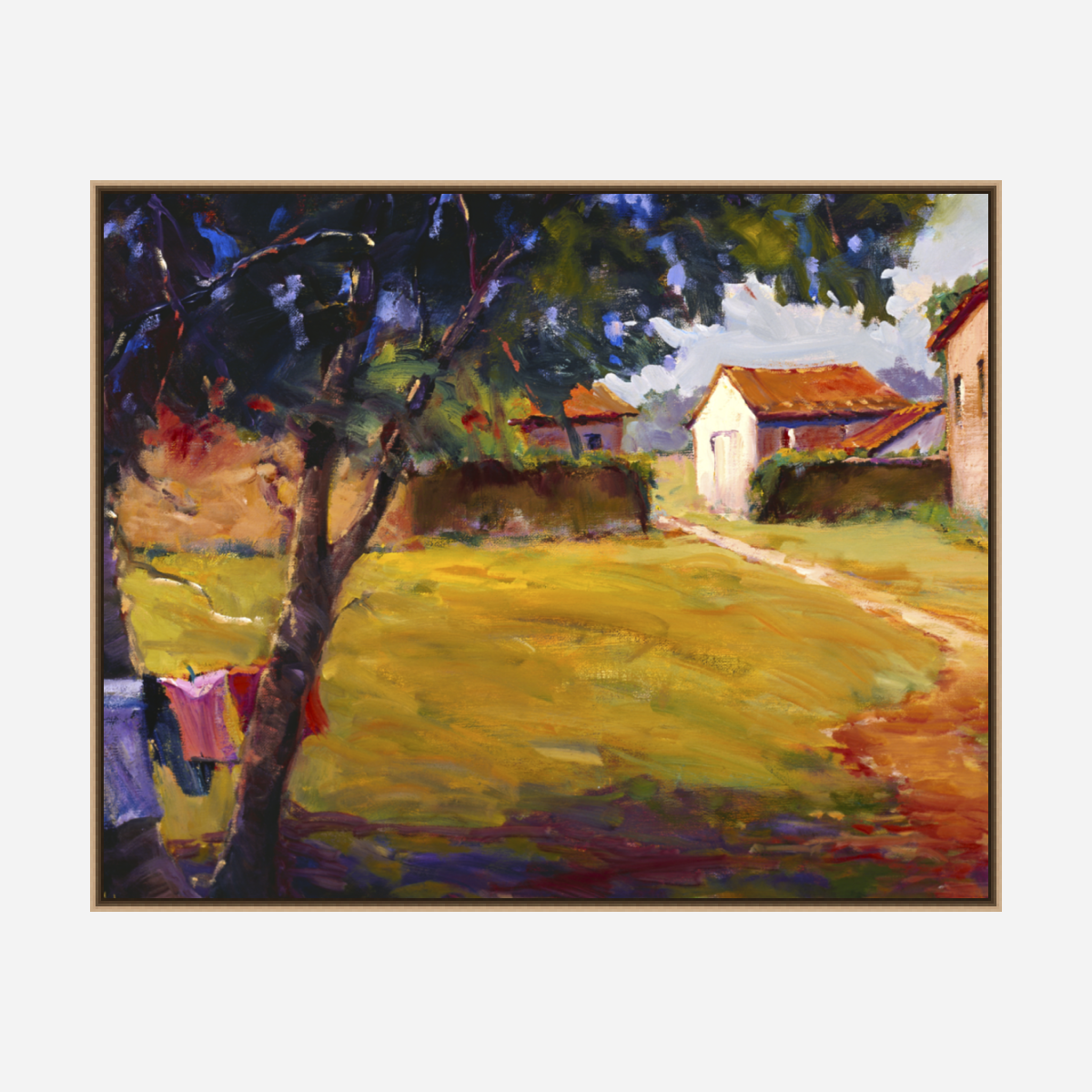 Country Cottage with Path Artist Enhanced Canvas Print