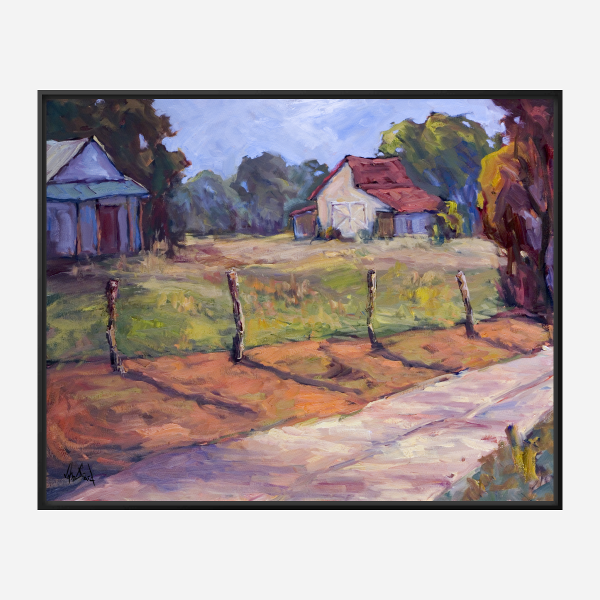 Country Lane Artist Enhanced Canvas Print