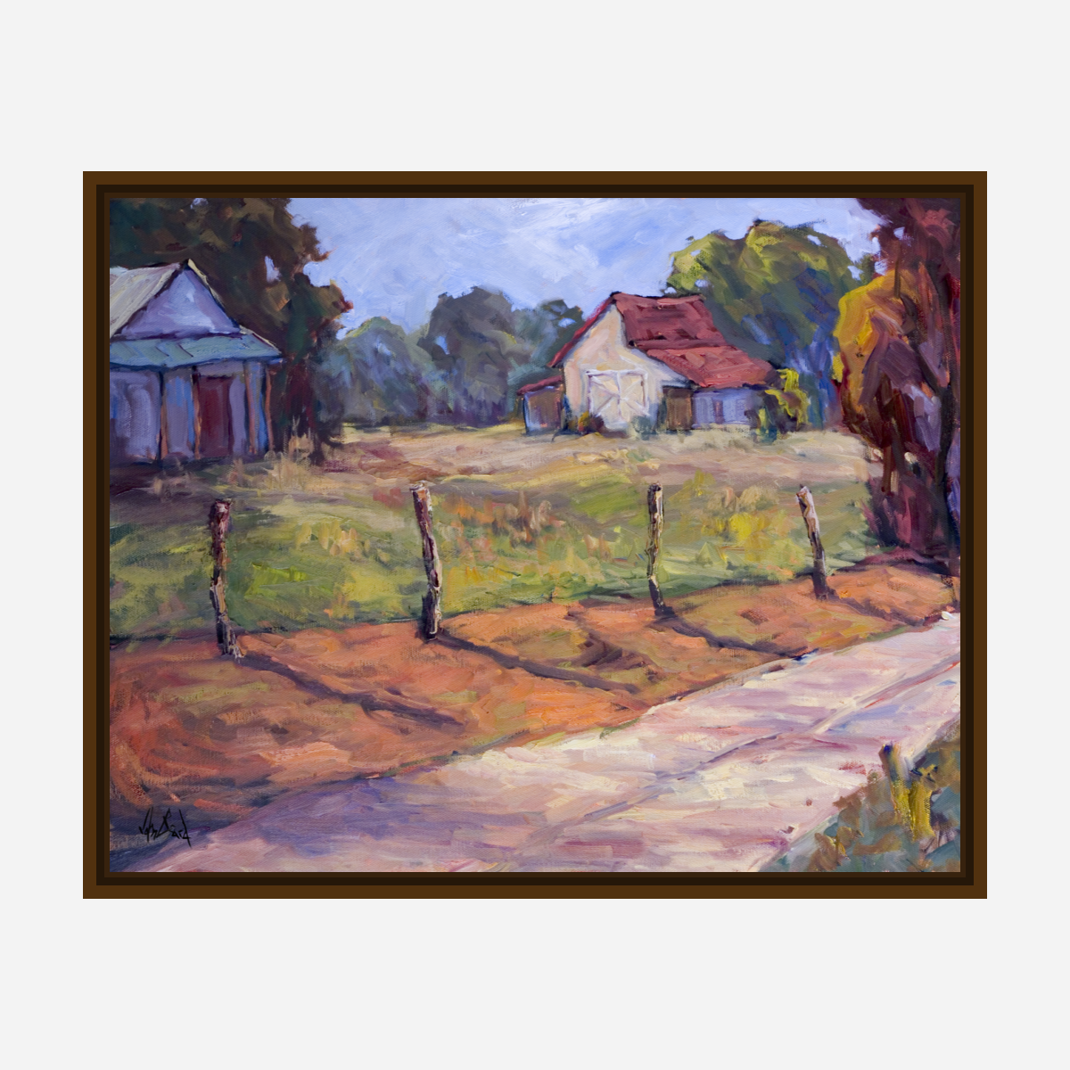 Country Lane Artist Enhanced Canvas Print